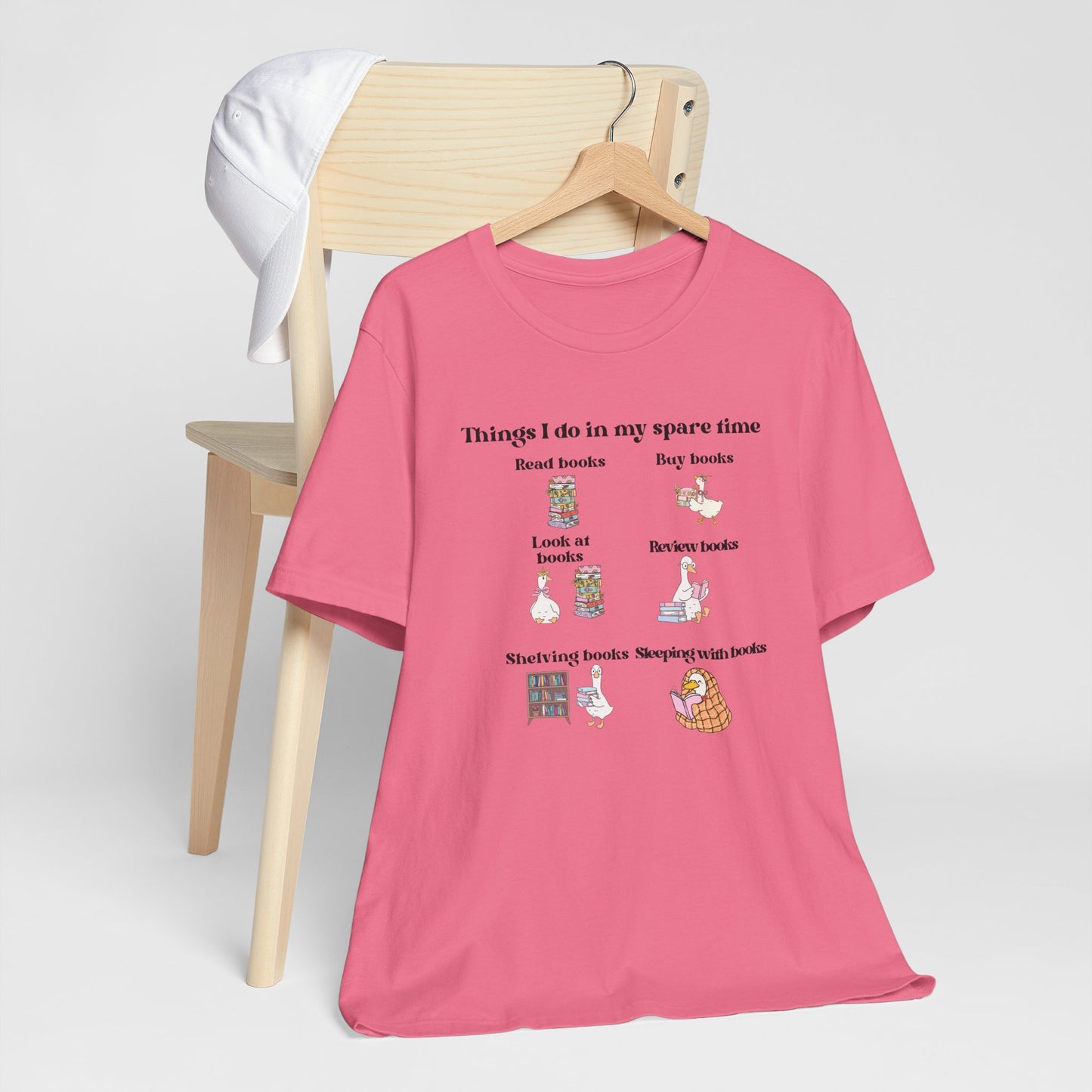 Book Lover T‑Shirt — "Things I Do in My Spare Time" Illustrated Reading Checklist