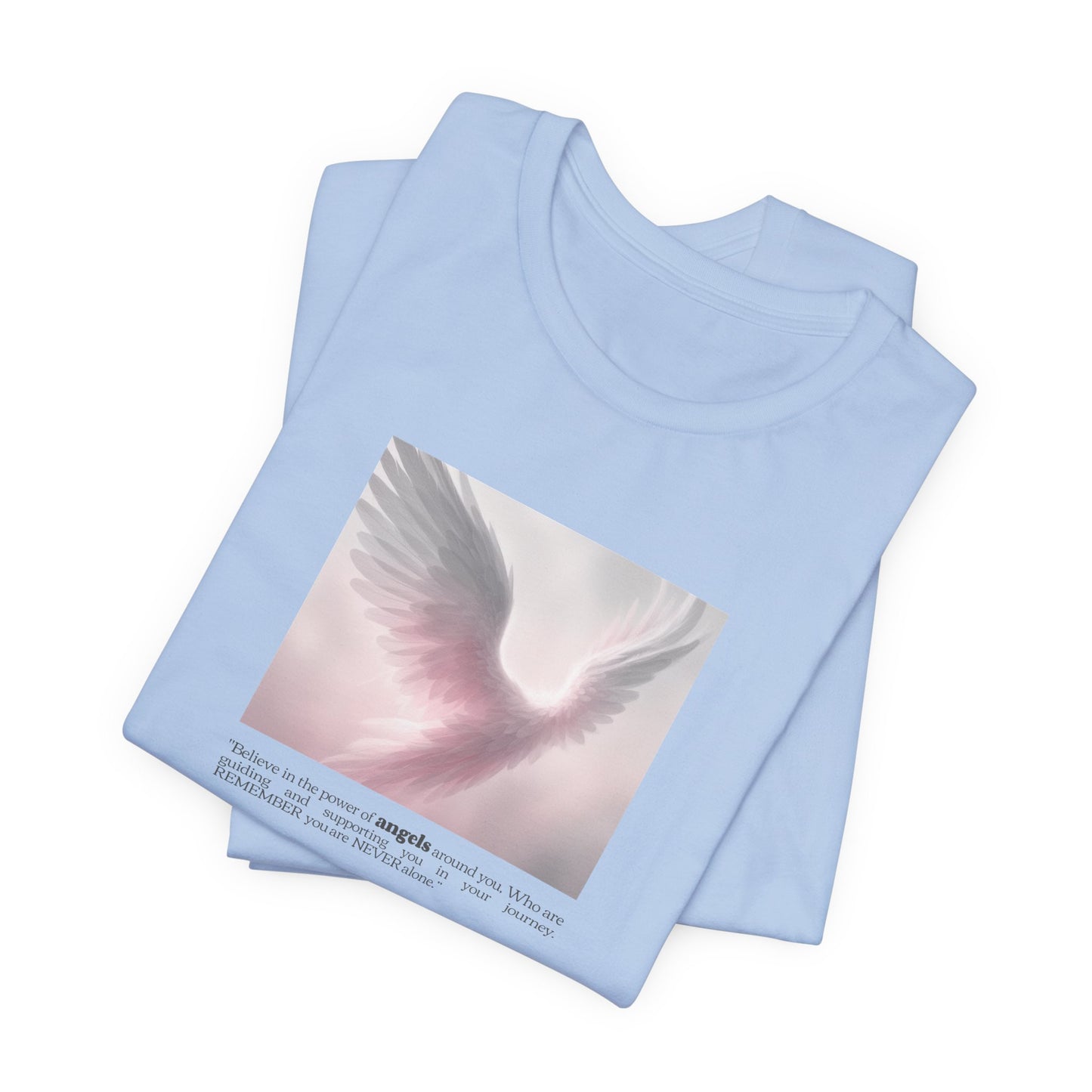 Angel Wings Tee – Soft Pink Guardian Angel Graphic T-Shirt