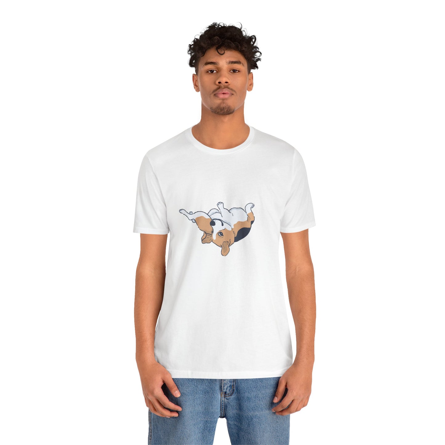 Beagle Rolling Cute Dog Tee — Playful Beagle Graphic T-Shirt