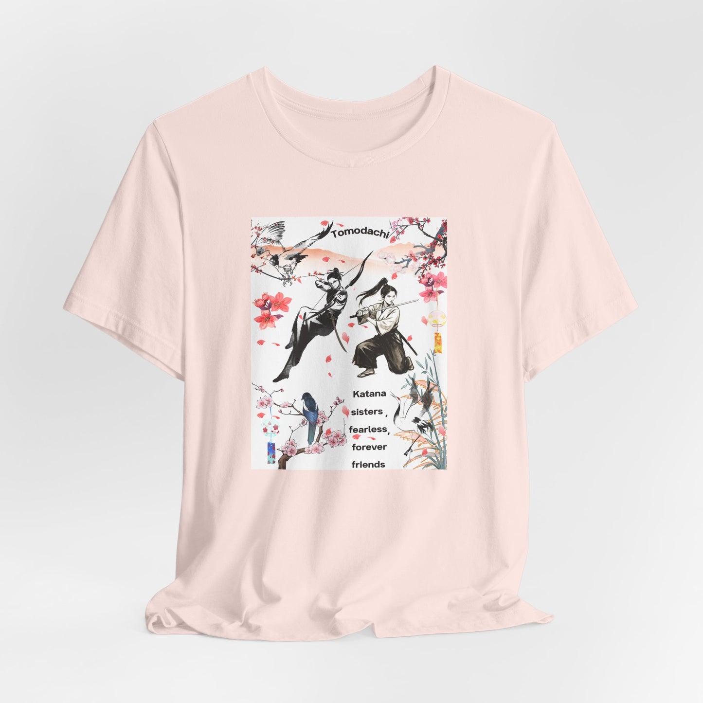 Samurai Cherry Blossom Tee — Katana Warriors Floral Graphic Shirt