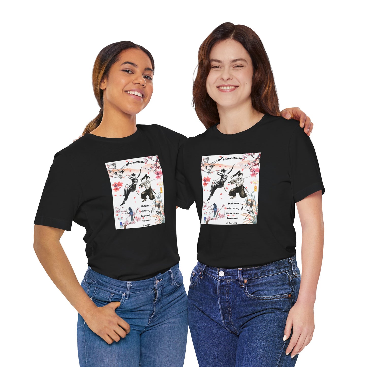 Samurai Cherry Blossom Tee — Katana Warriors Floral Graphic Shirt