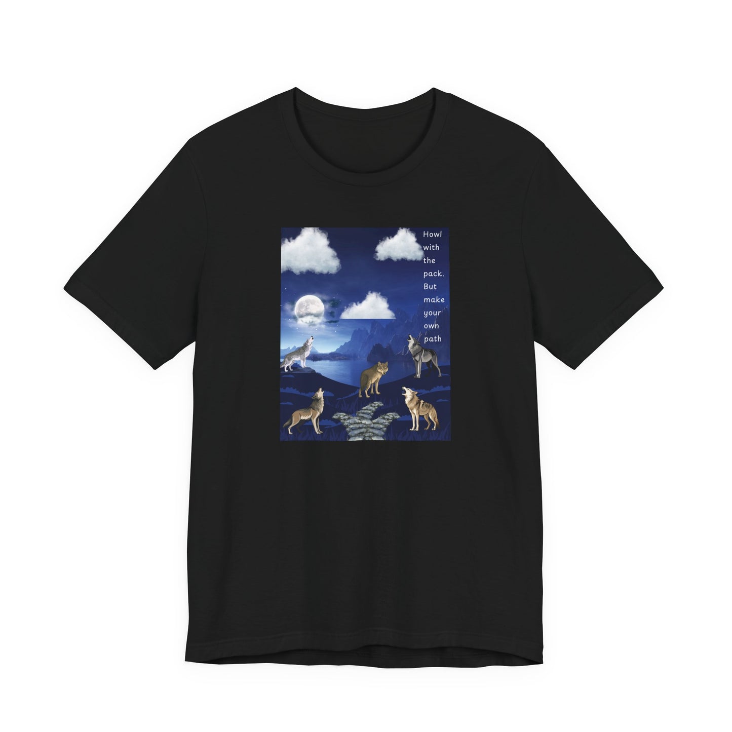 Wolf Moon Graphic Tee — "Pack Makes a House a Home"