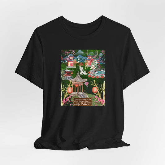Japanese Garden Graphic Tee — Peaceful Pagoda & Lantern Art T-Shirt