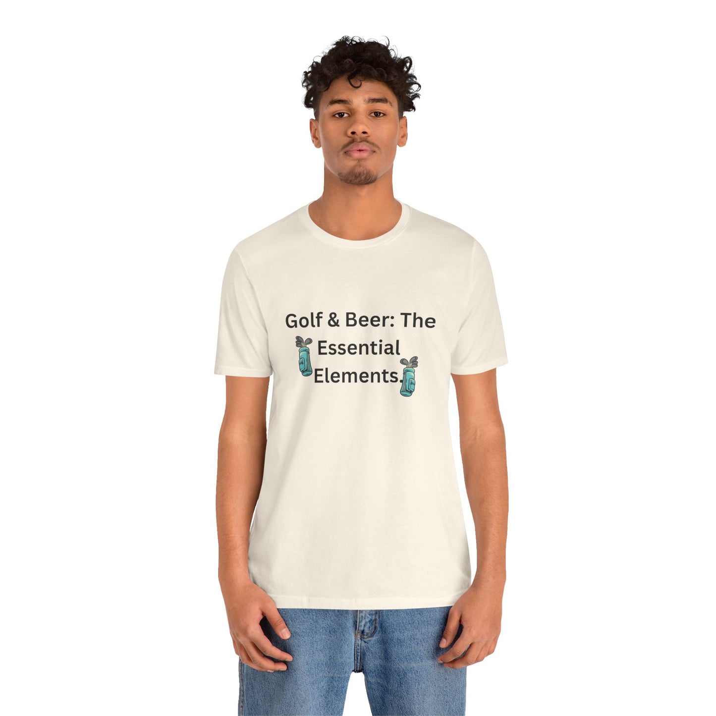 Golf & Beer T-Shirt — "Golf & Beer: The Essential Elements" Casual Graphic Tee for Golfers