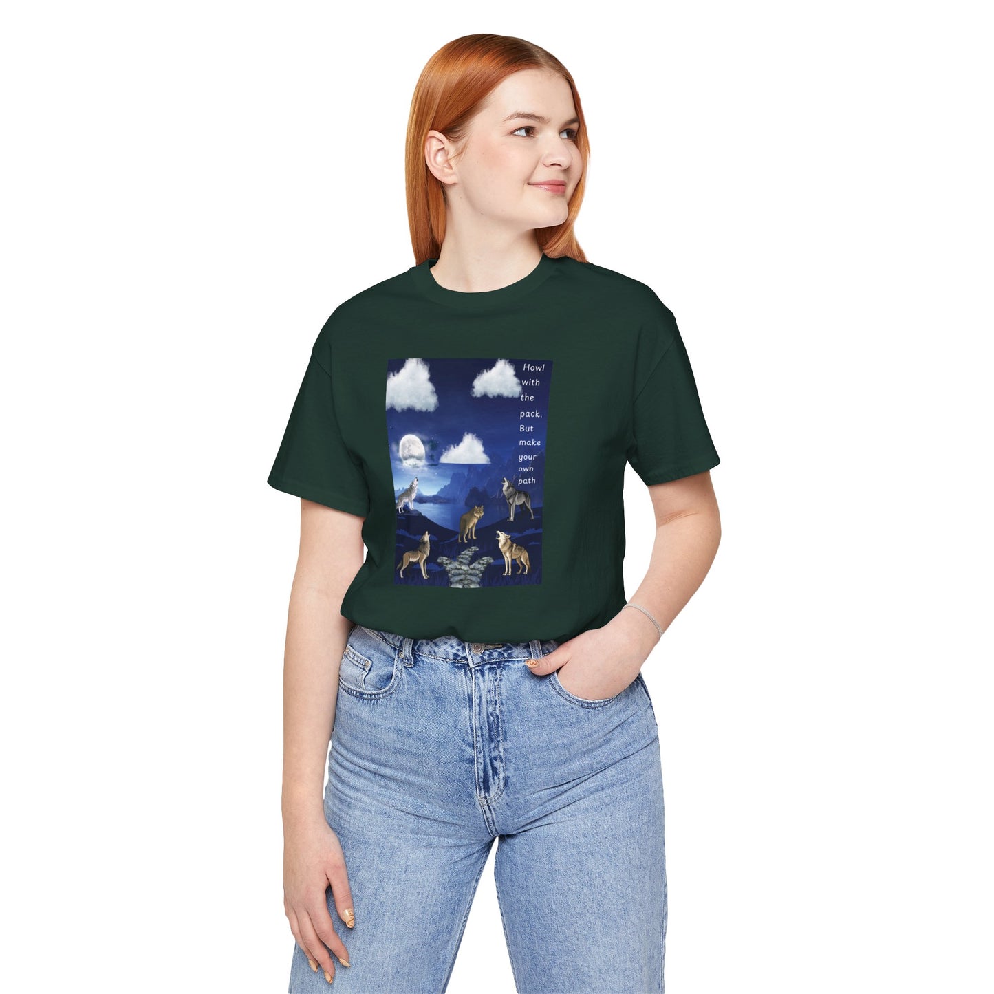 Wolf Moon Graphic Tee — "Pack Makes a House a Home"