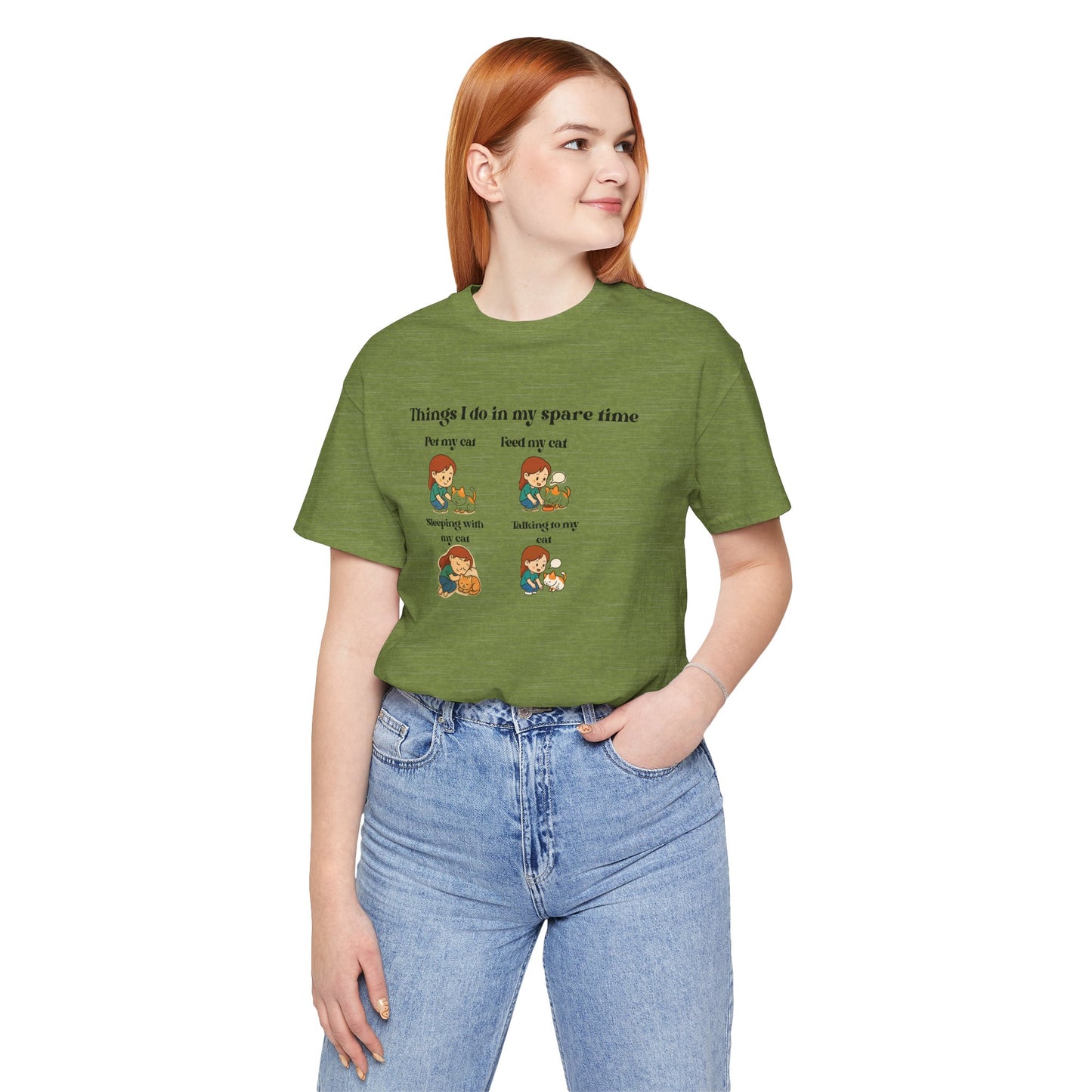Cat Lover T-Shirt - "Things I Do In My Spare Time" Cute Cat Activities Tee