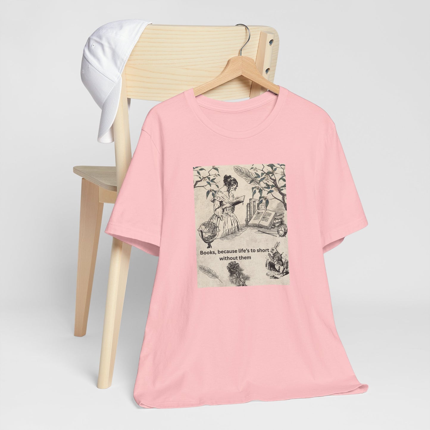Vintage Reading Tee — "Books, because life’s too short without them"
