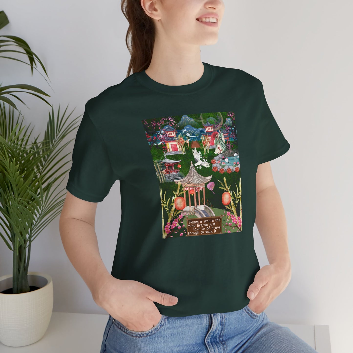 Japanese Garden Graphic Tee — Peaceful Pagoda & Lantern Art T-Shirt