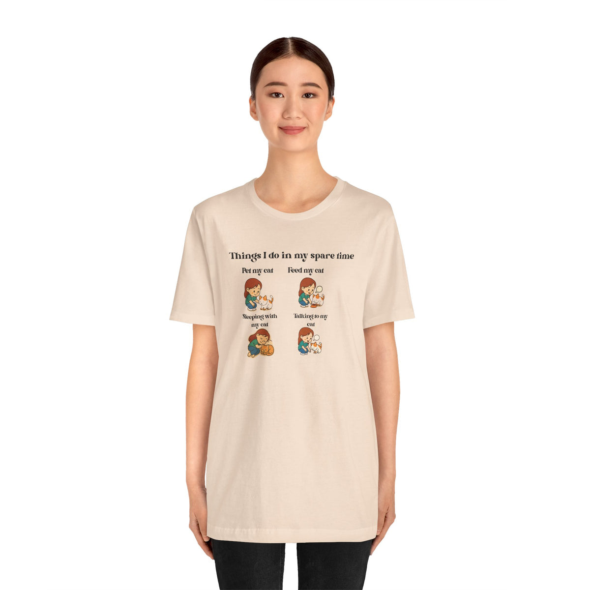 Cat Lover T-Shirt - "Things I Do In My Spare Time" Cute Cat Activities Tee