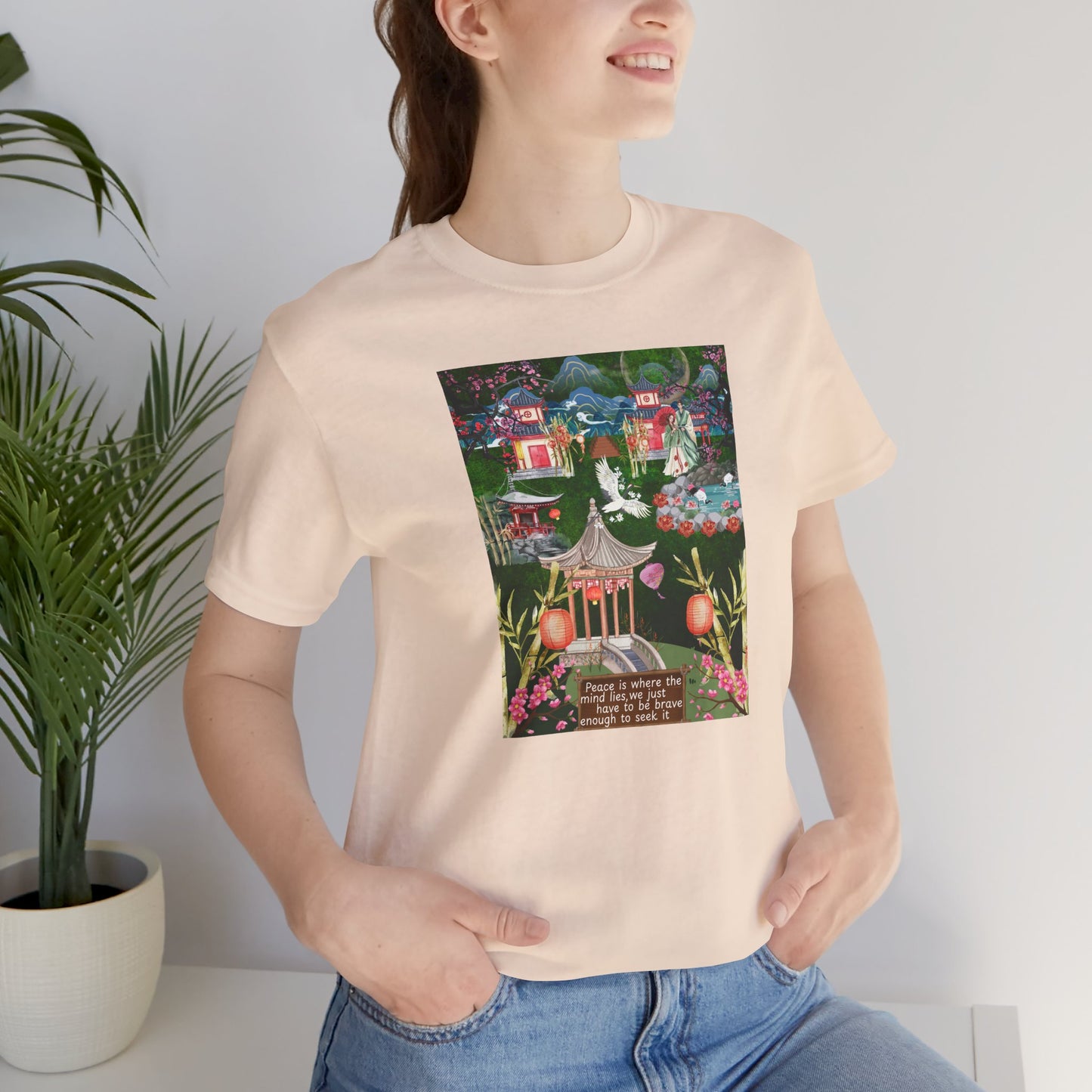 Japanese Garden Graphic Tee — Peaceful Pagoda & Lantern Art T-Shirt