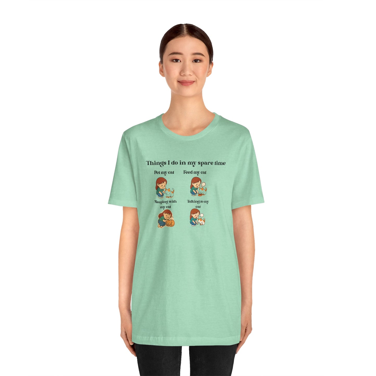 Cat Lover T-Shirt - "Things I Do In My Spare Time" Cute Cat Activities Tee