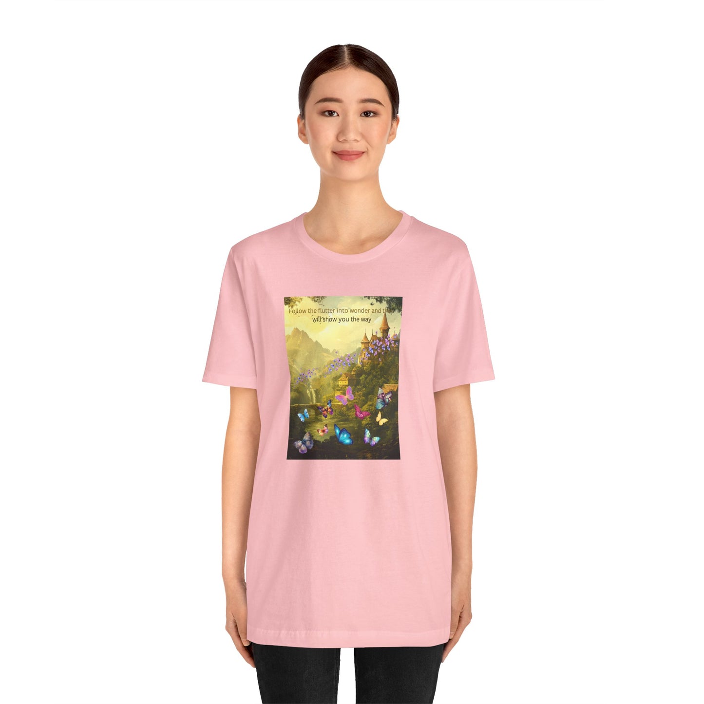 Inspirational Butterfly Tee — "Follow the Path You Were Meant to Walk" Scenic Graphic Shirt
