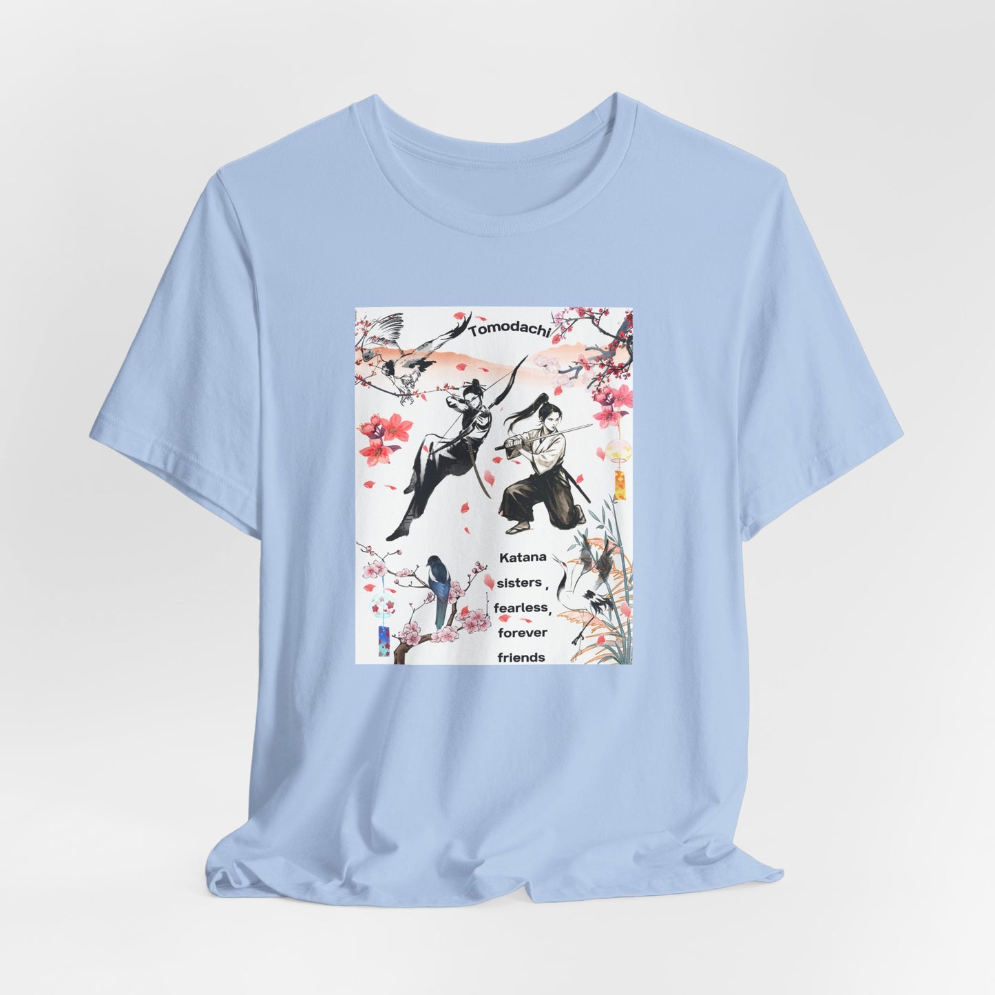 Samurai Cherry Blossom Tee — Katana Warriors Floral Graphic Shirt