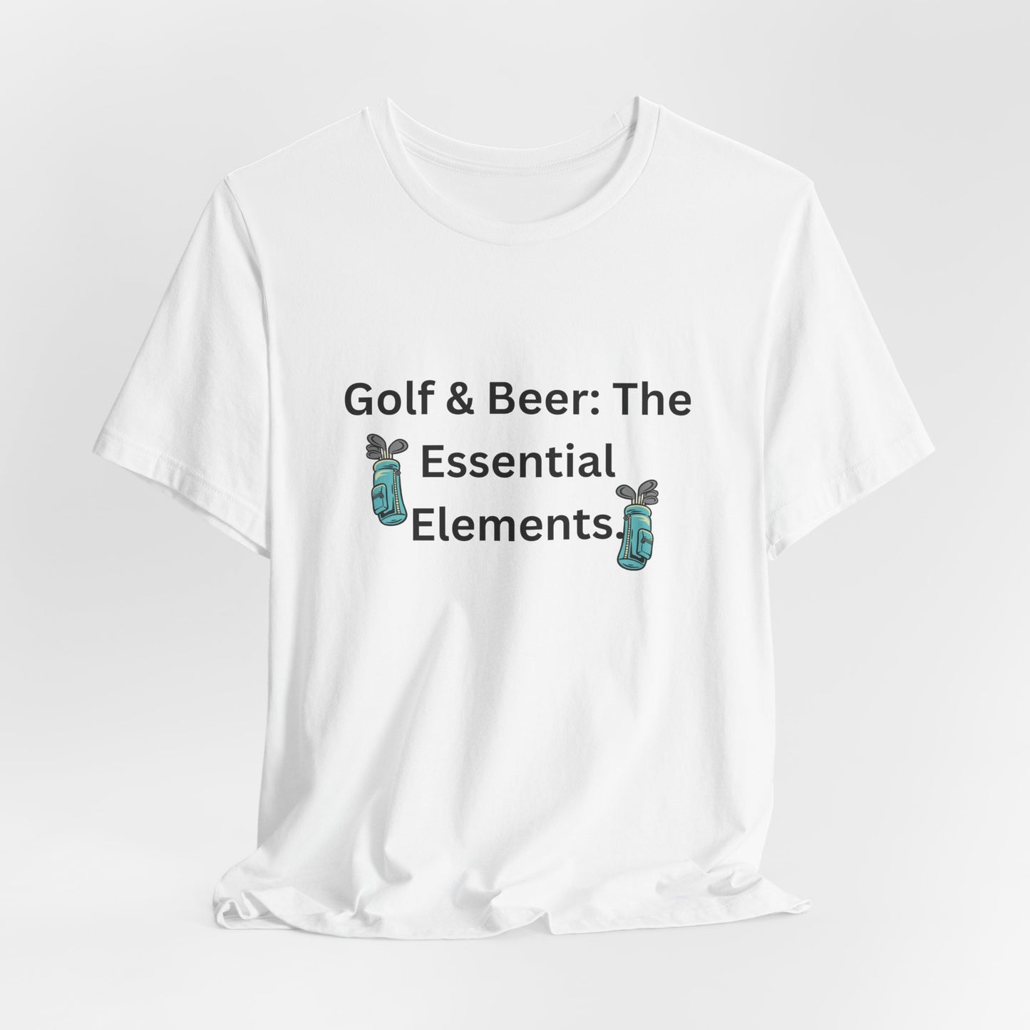 Golf & Beer T-Shirt — "Golf & Beer: The Essential Elements" Casual Graphic Tee for Golfers