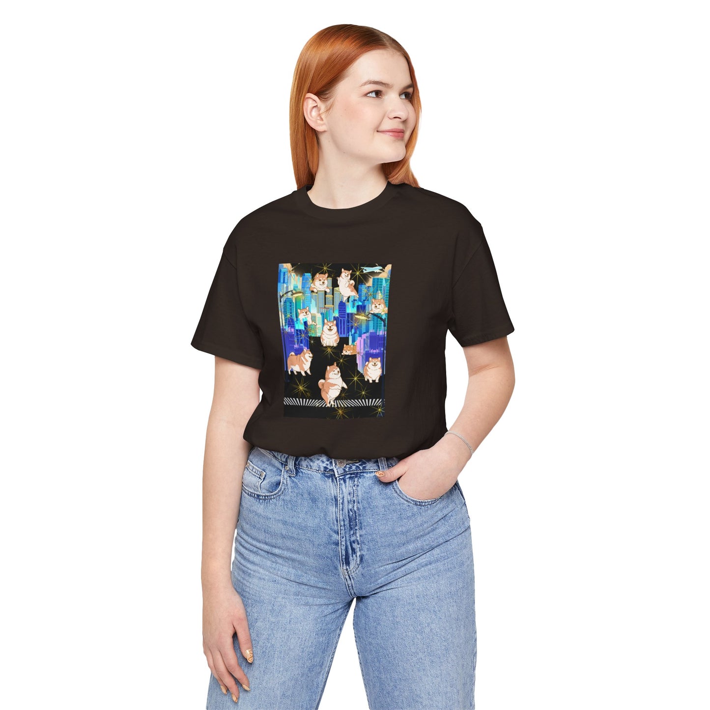 Shiba Inu Cityscape T‑Shirt — One‑of‑a‑Kind Cute Shiba Tee