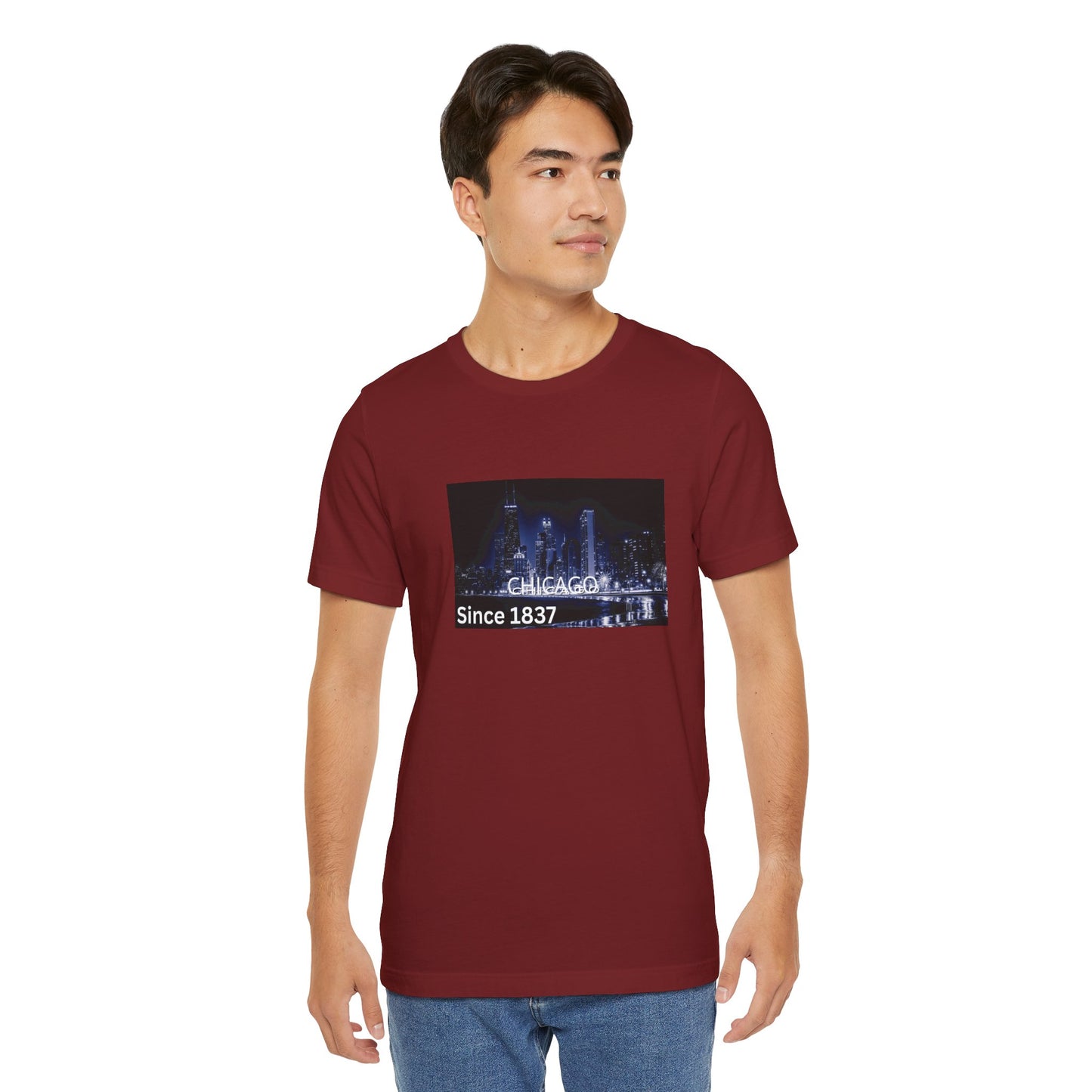 Chicago Skyline T-Shirt — "CHICAGO Since 1837" Nightscape Tee