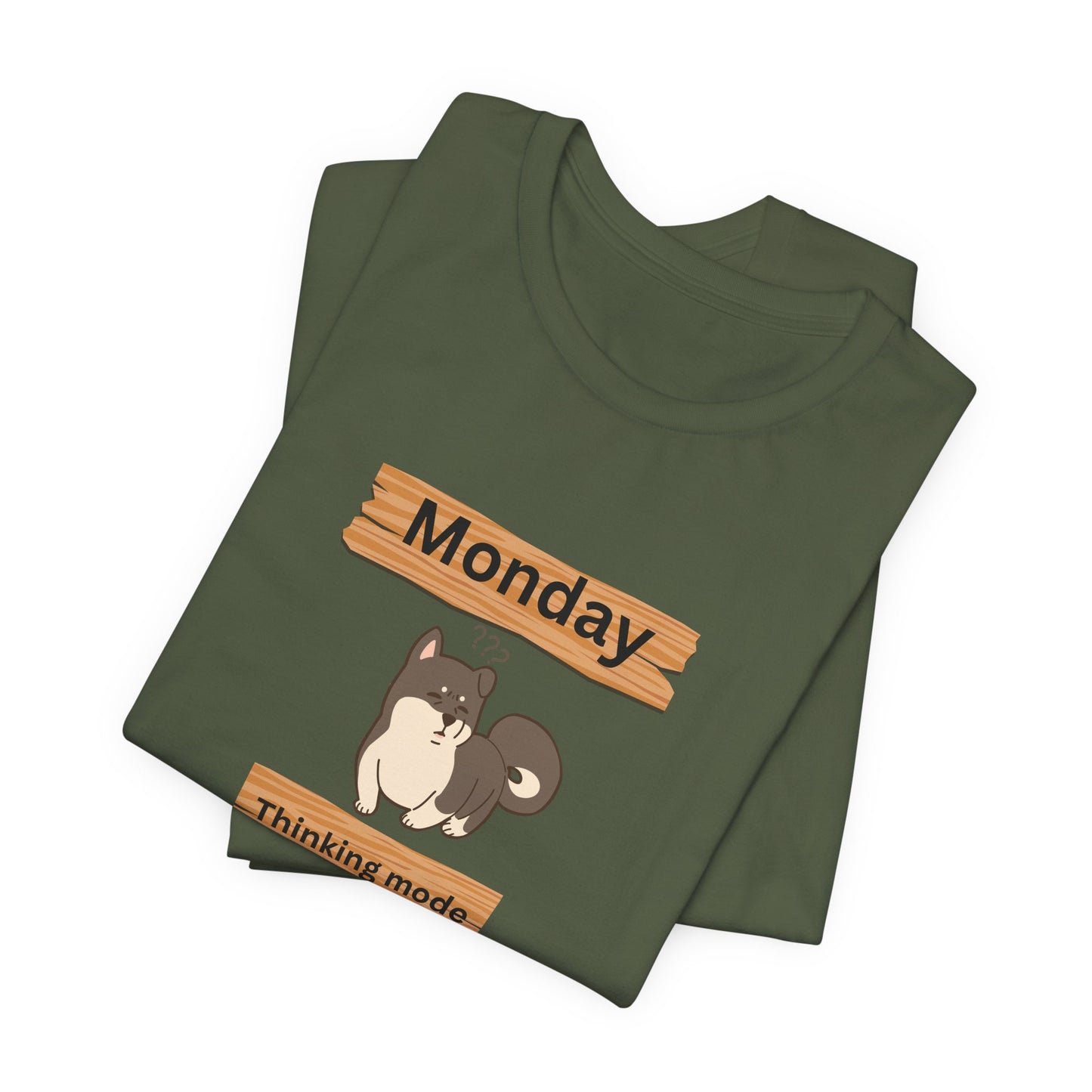Monday Thinking Mode T-Shirt — Cute Shiba Inu Graphic Tee