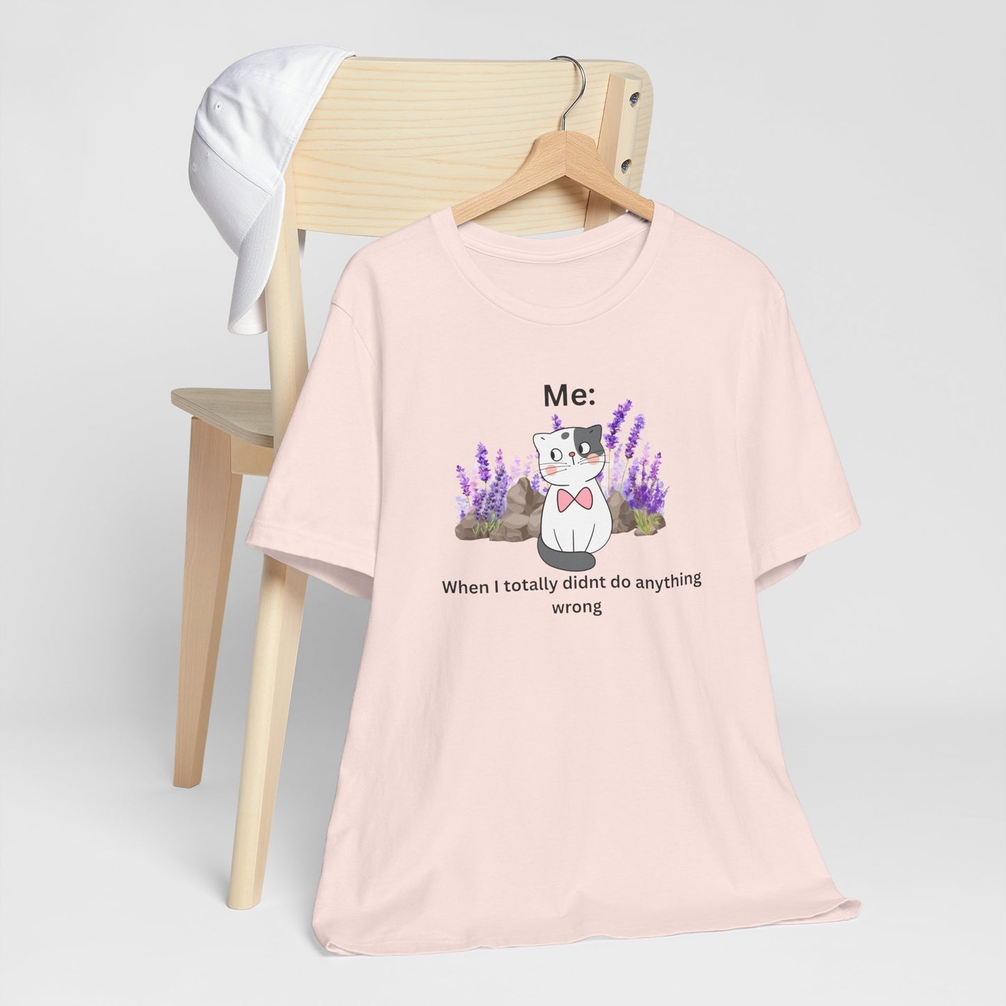 Cute Cat Tee — “Me: When I totally didn’t do anything wrong” Graphic T-Shirt