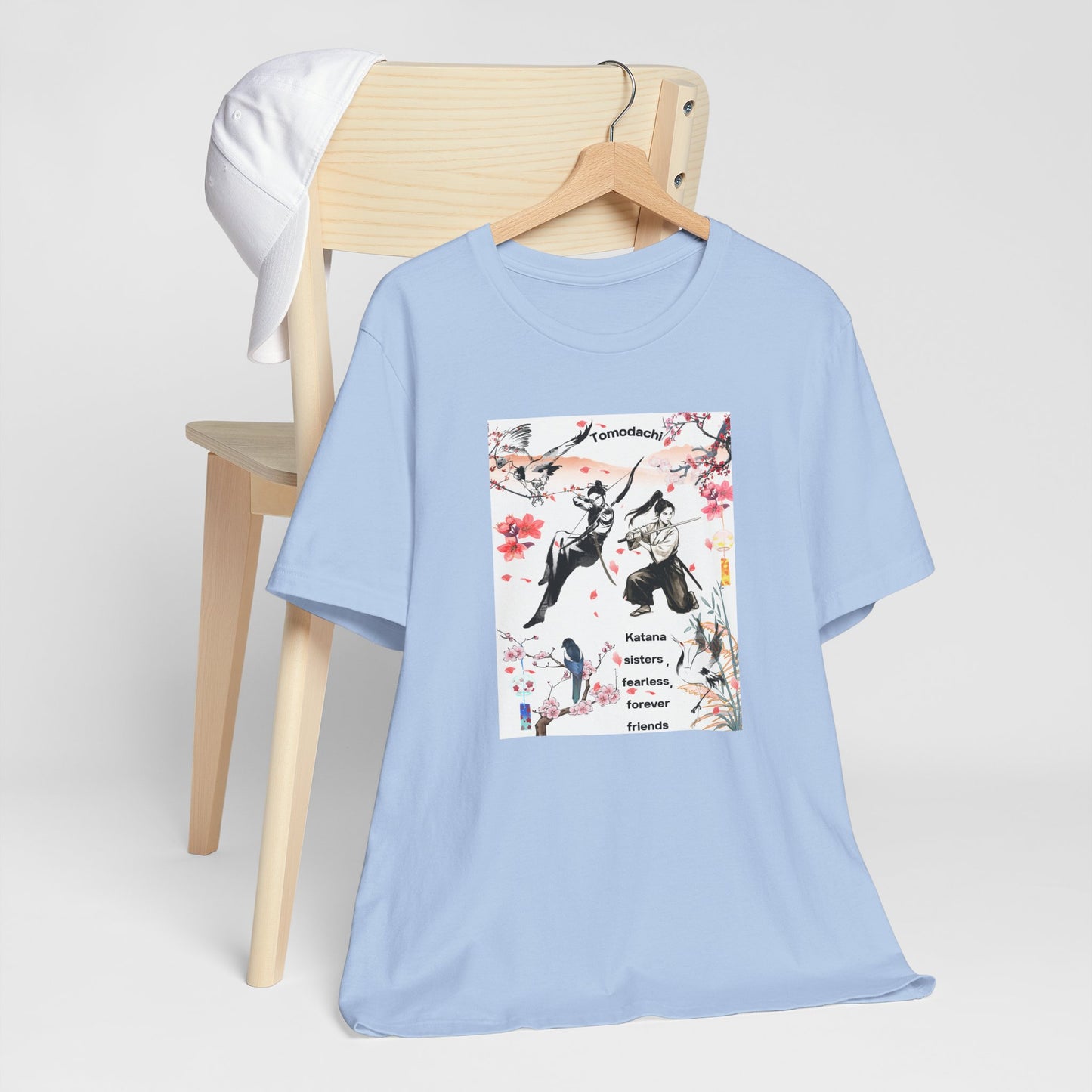 Samurai Cherry Blossom Tee — Katana Warriors Floral Graphic Shirt