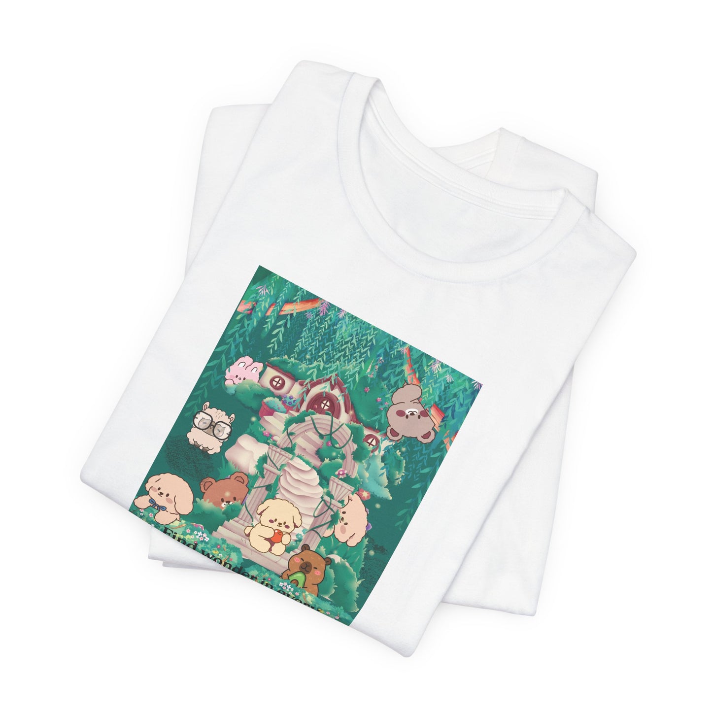 T-Shirt — 'Find Wonder in Every Whisper of the Woods' Cute Forest Animals Graphic Tee