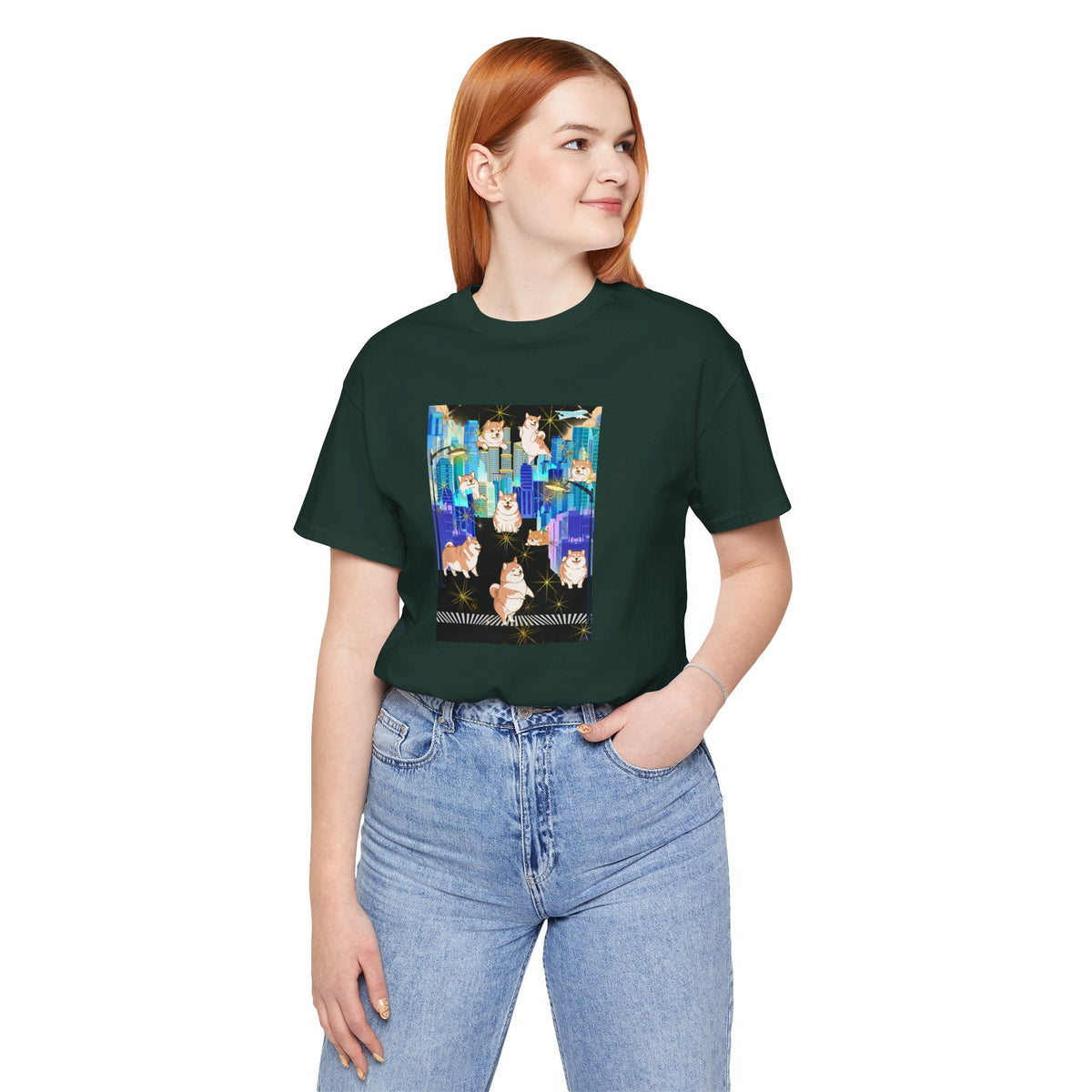 Shiba Inu Cityscape T‑Shirt — One‑of‑a‑Kind Cute Shiba Tee