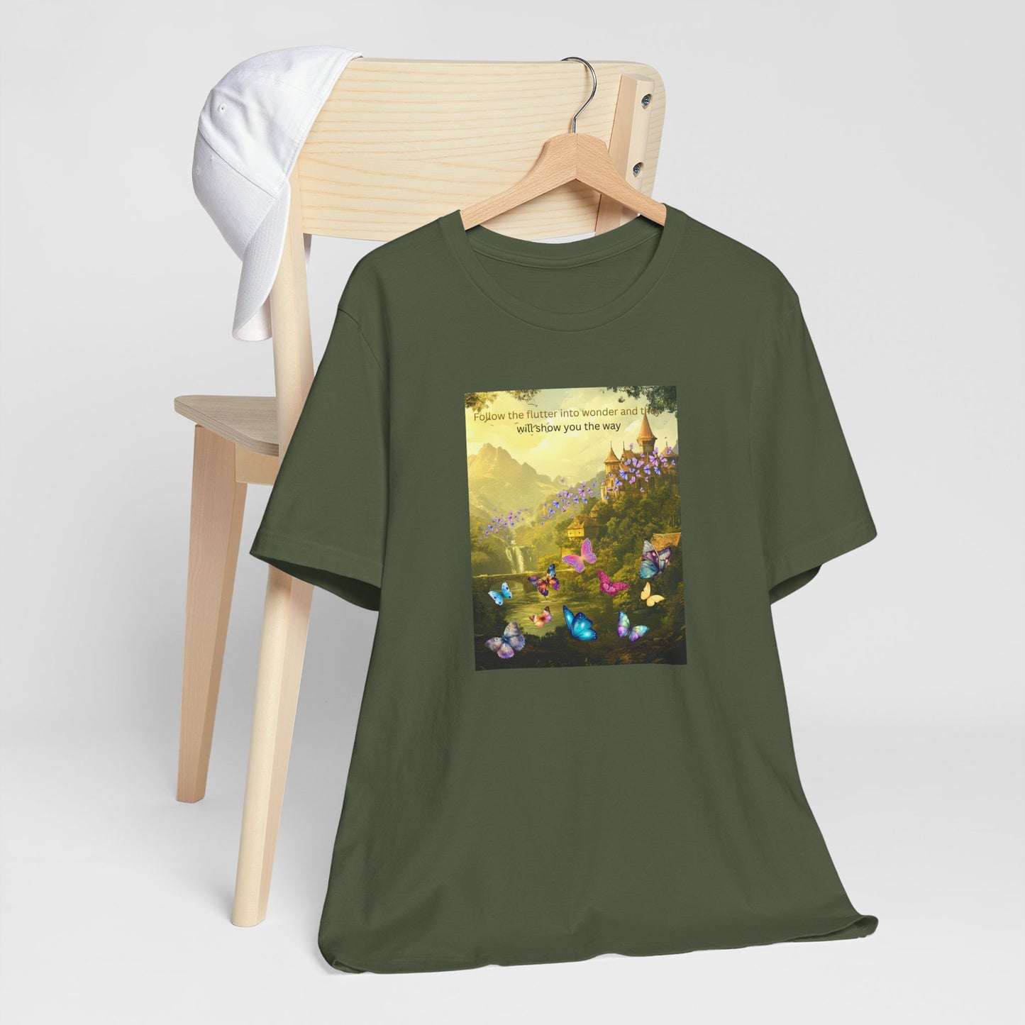 Inspirational Butterfly Tee — "Follow the Path You Were Meant to Walk" Scenic Graphic Shirt