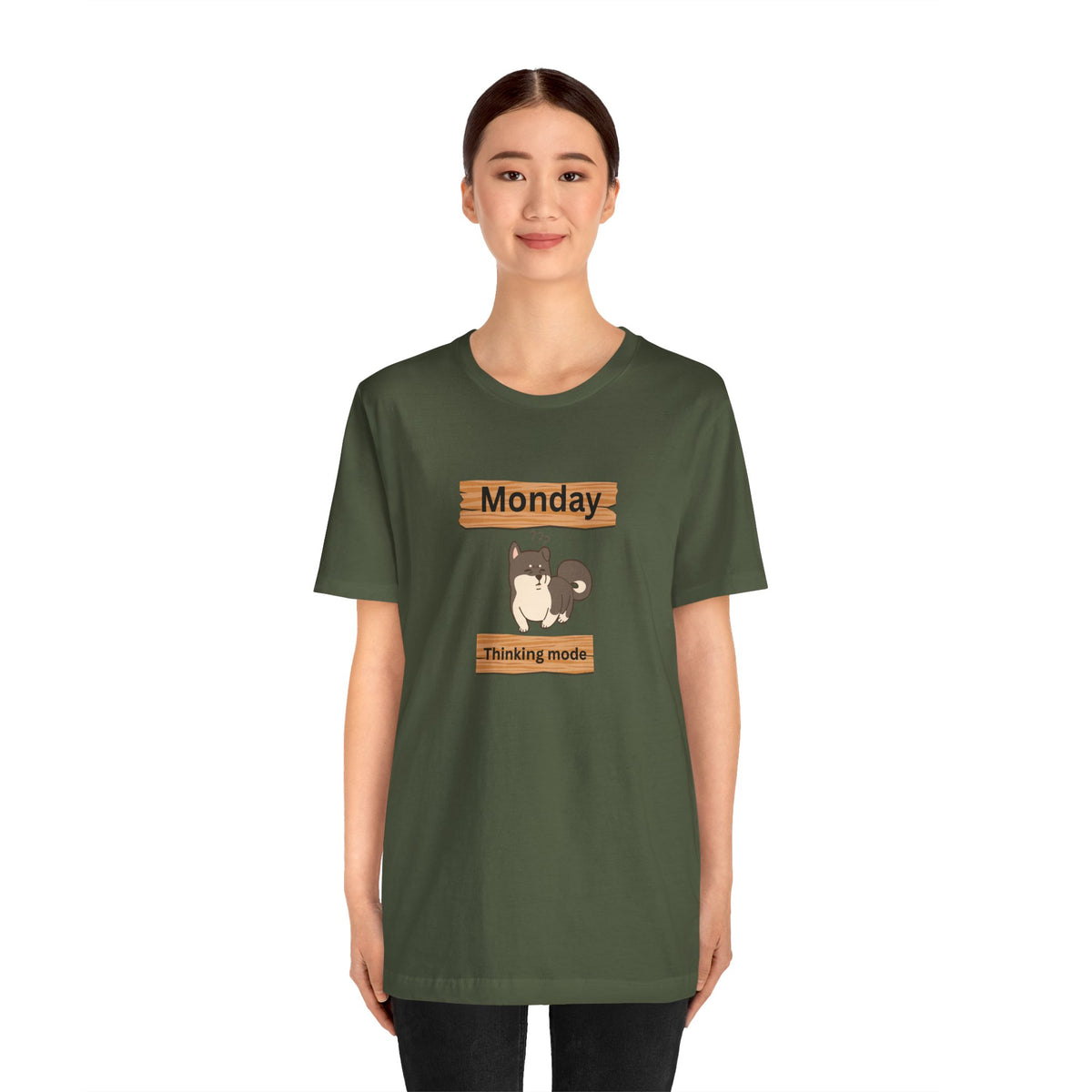 Monday Thinking Mode T-Shirt — Cute Shiba Inu Graphic Tee