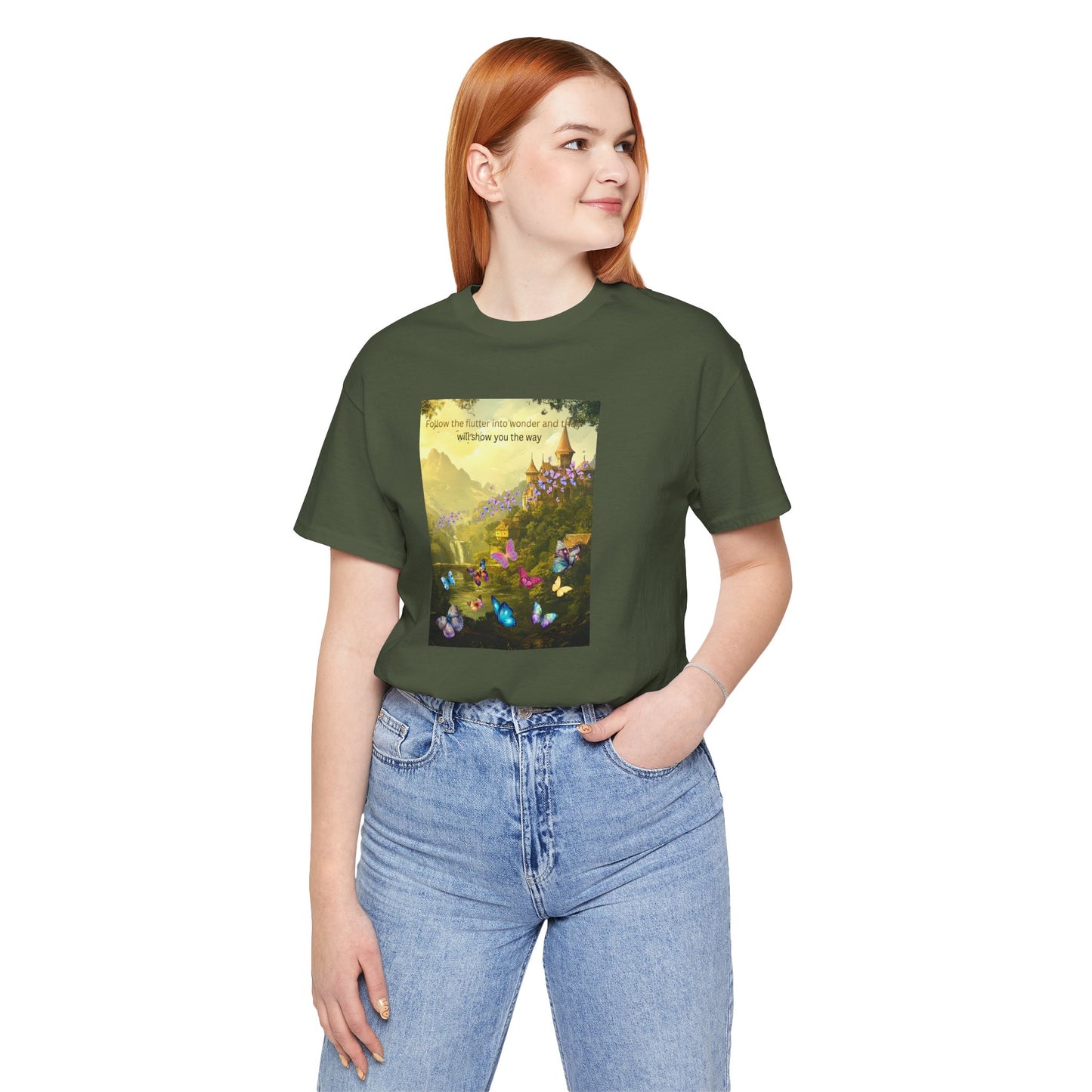 Inspirational Butterfly Tee — "Follow the Path You Were Meant to Walk" Scenic Graphic Shirt