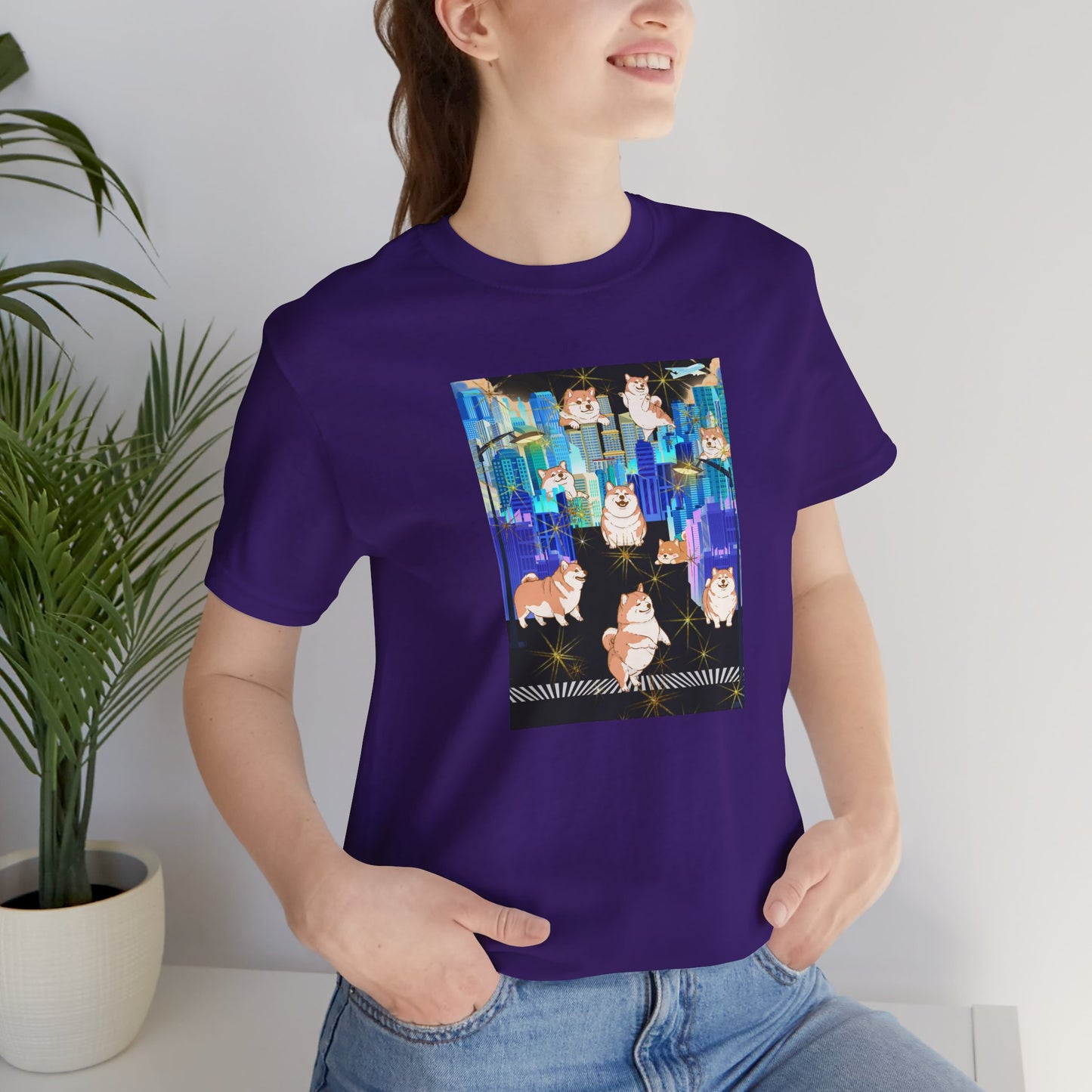 Shiba Inu Cityscape T‑Shirt — One‑of‑a‑Kind Cute Shiba Tee