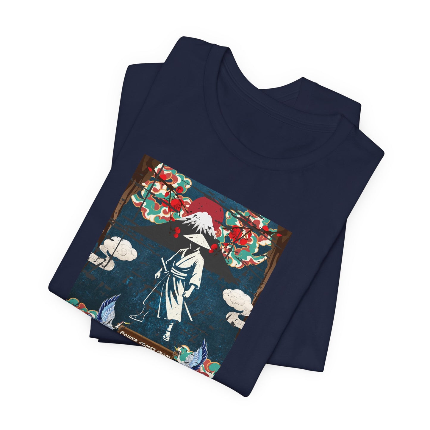Samurai Sunset Graphic Tee — Vintage Japanese Warrior Illustration T-Shirt