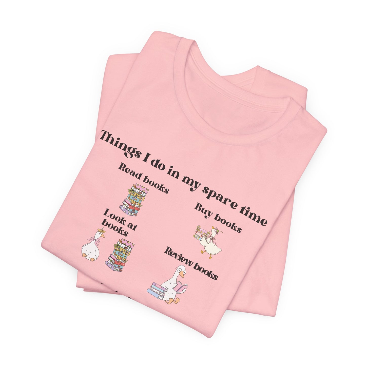 Book Lover T‑Shirt — "Things I Do in My Spare Time" Illustrated Reading Checklist
