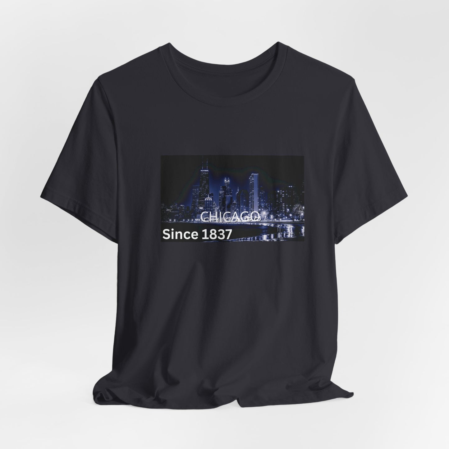 Chicago Skyline T-Shirt — "CHICAGO Since 1837" Nightscape Tee