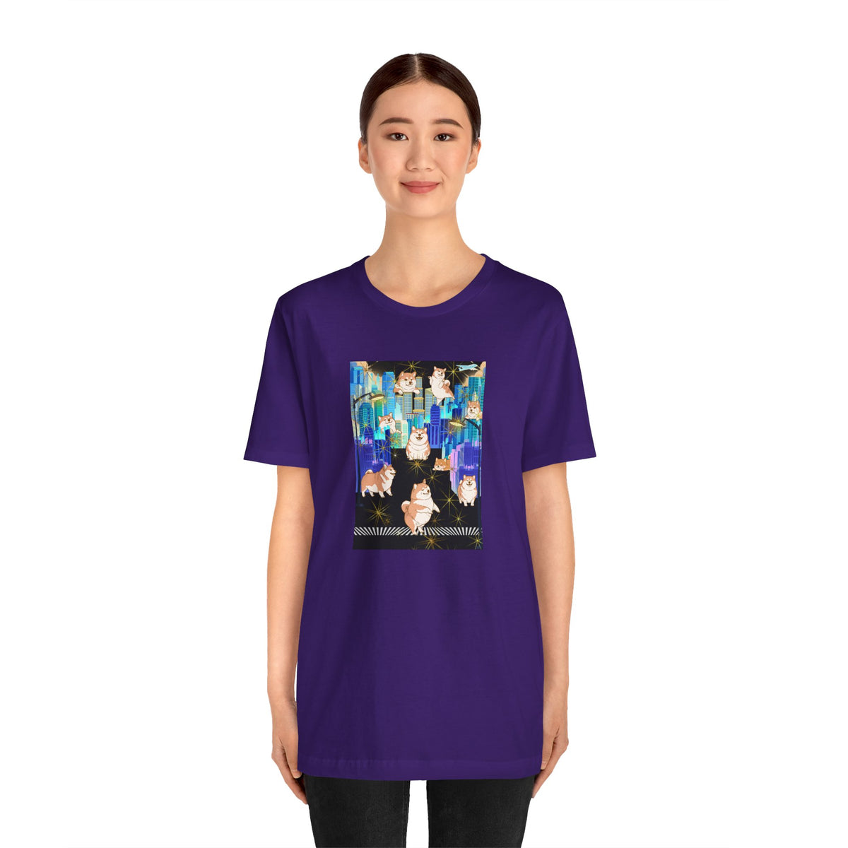 Shiba Inu Cityscape T‑Shirt — One‑of‑a‑Kind Cute Shiba Tee