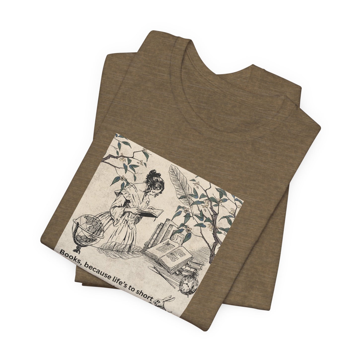 Vintage Reading Tee — "Books, because life’s too short without them"