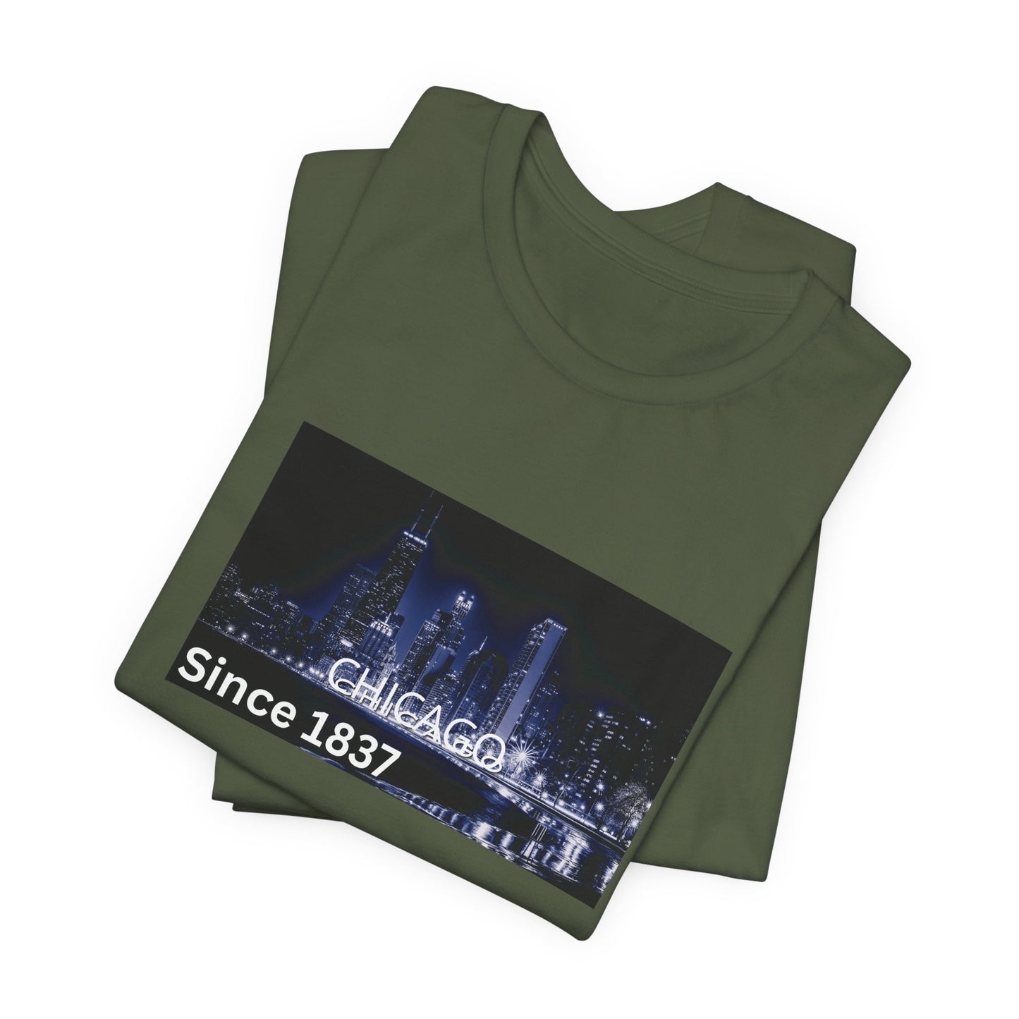 Chicago Skyline T-Shirt — "CHICAGO Since 1837" Nightscape Tee