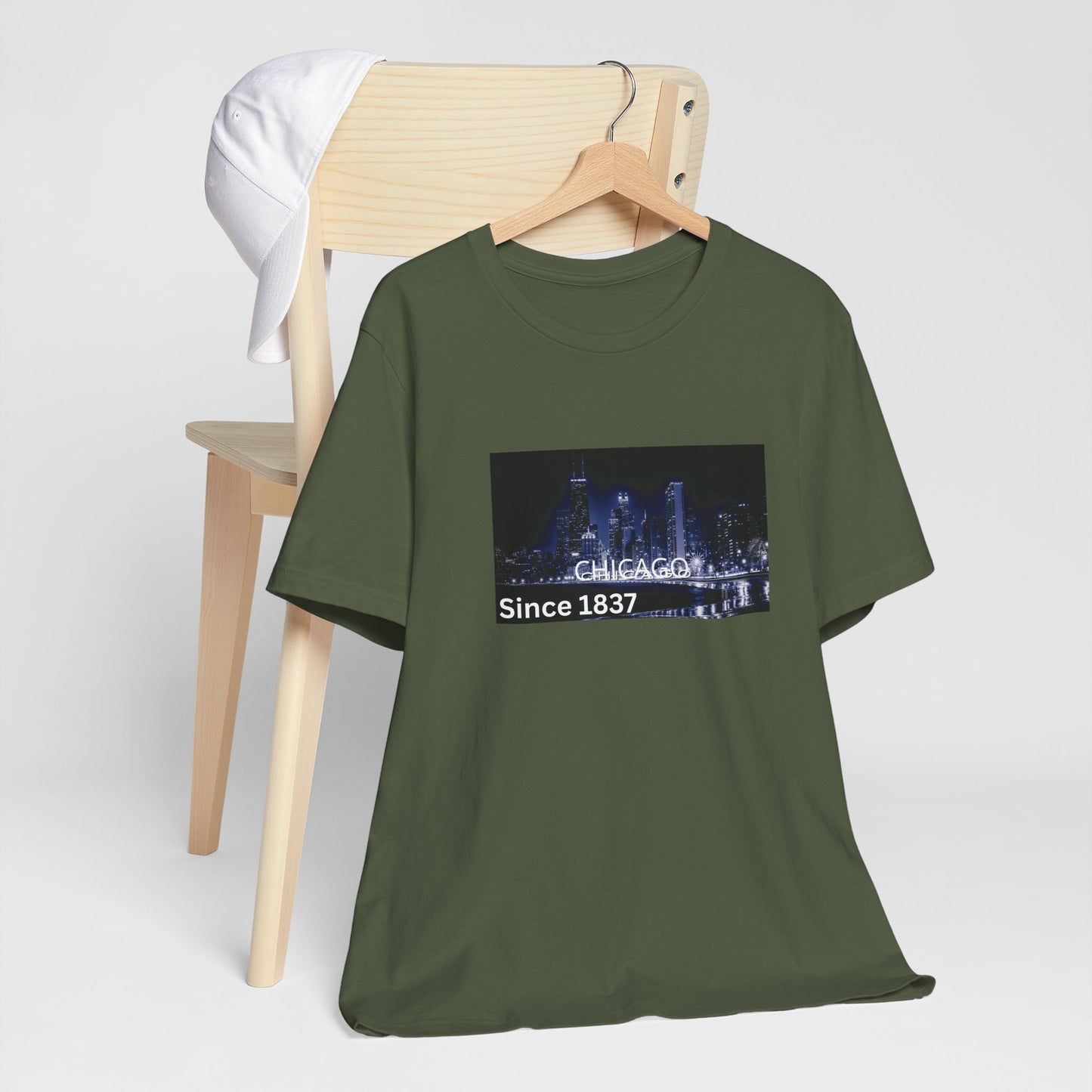 Chicago Skyline T-Shirt — "CHICAGO Since 1837" Nightscape Tee