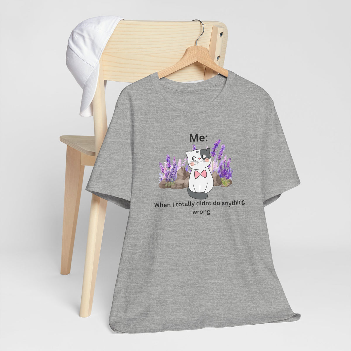 Cute Cat Tee — “Me: When I totally didn’t do anything wrong” Graphic T-Shirt