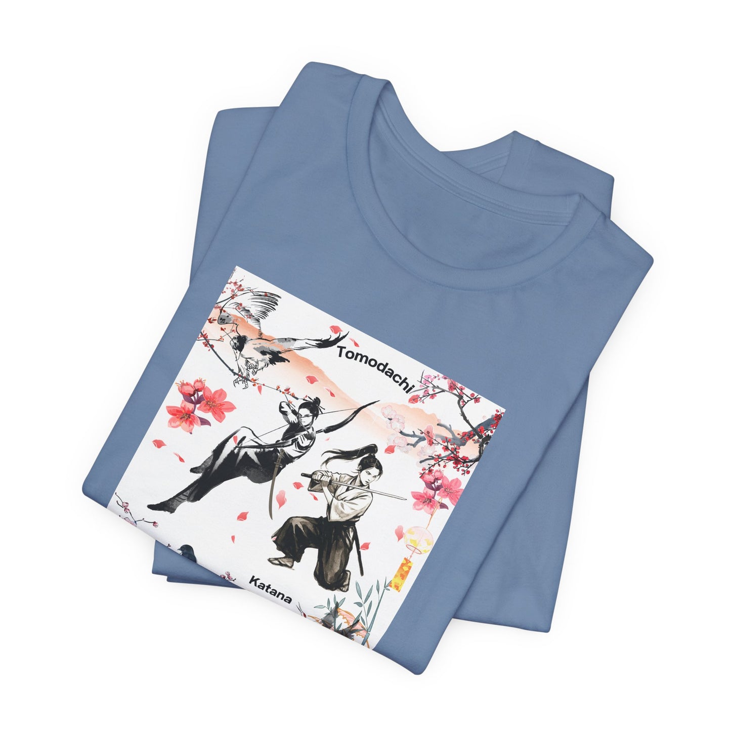 Samurai Cherry Blossom Tee — Katana Warriors Floral Graphic Shirt