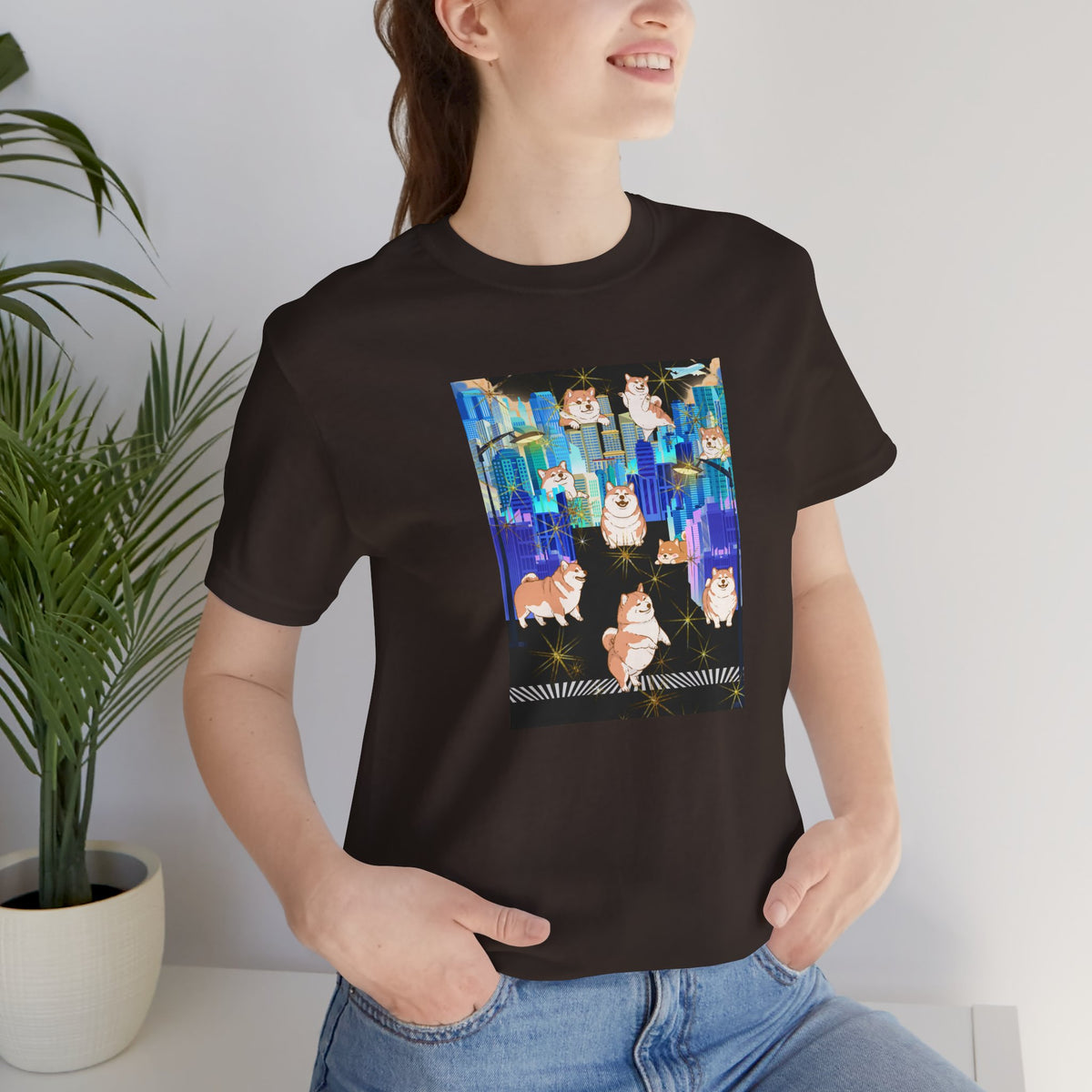 Shiba Inu Cityscape T‑Shirt — One‑of‑a‑Kind Cute Shiba Tee