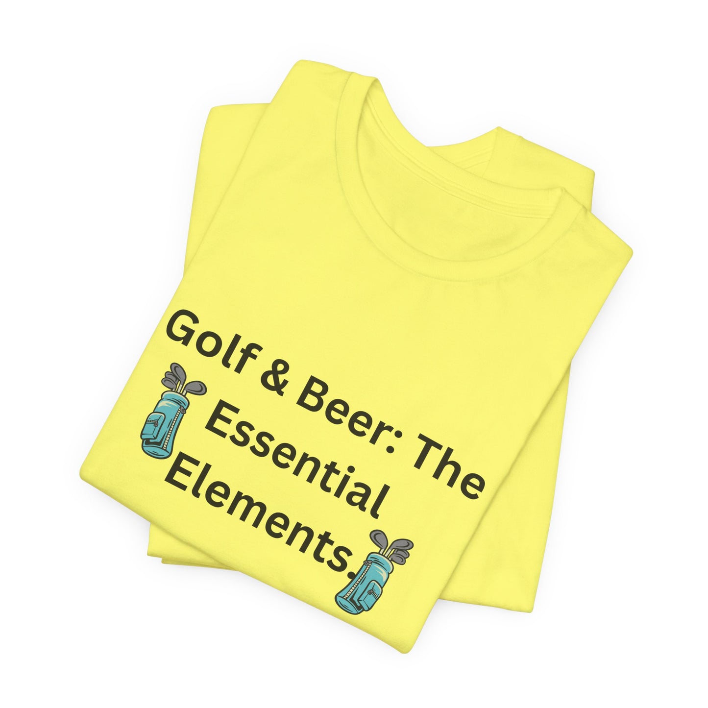 Golf & Beer T-Shirt — "Golf & Beer: The Essential Elements" Casual Graphic Tee for Golfers