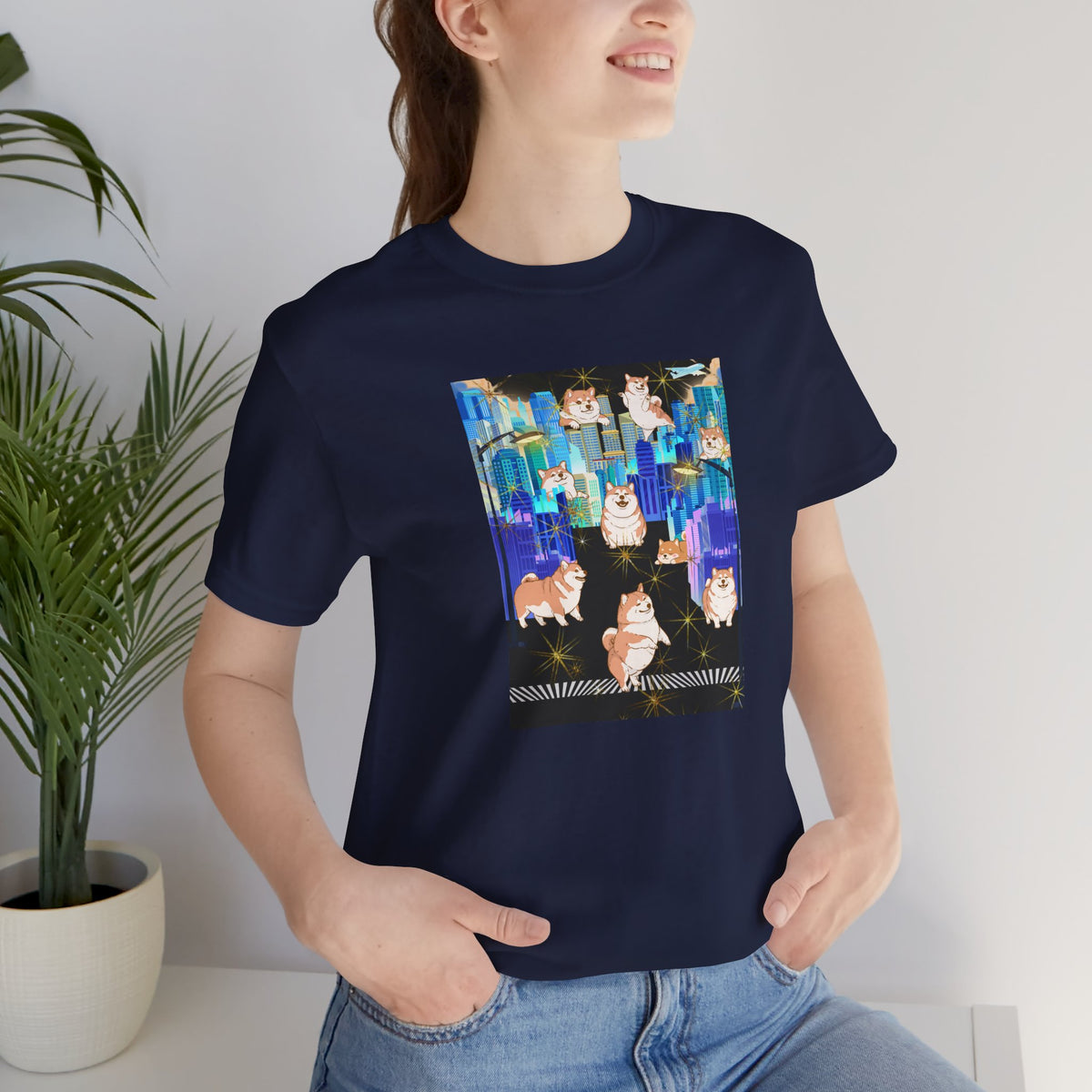 Shiba Inu Cityscape T‑Shirt — One‑of‑a‑Kind Cute Shiba Tee