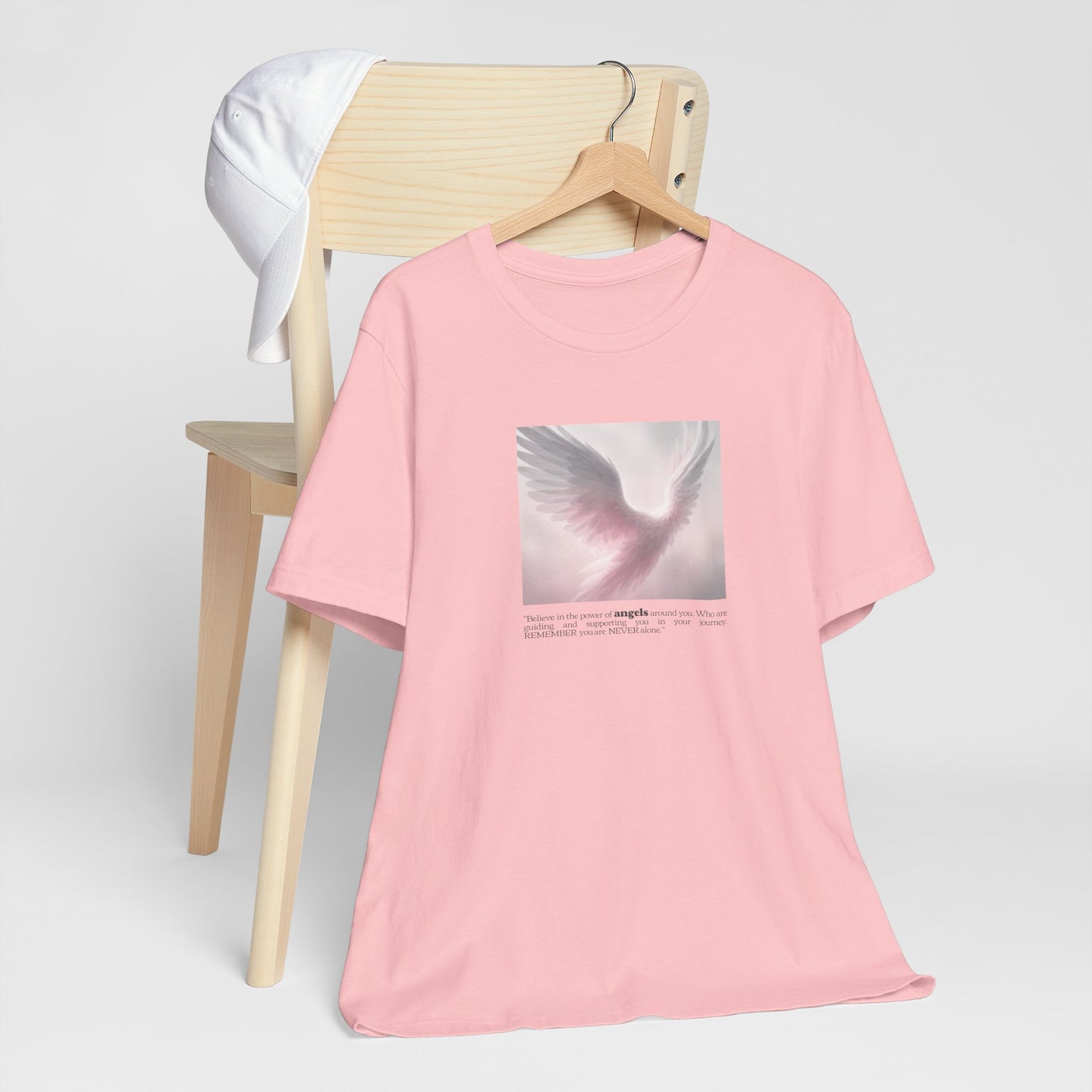 Angel Wings Tee – Soft Pink Guardian Angel Graphic T-Shirt