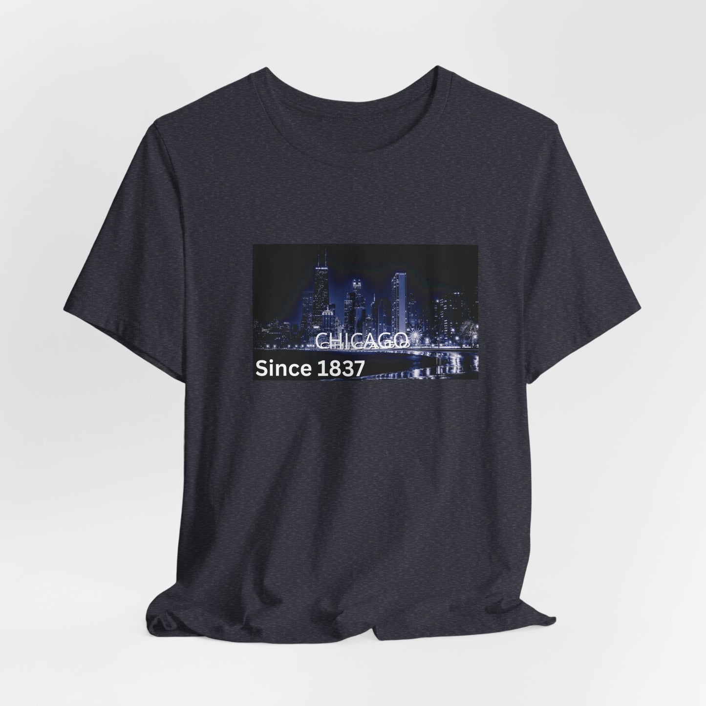 Chicago Skyline T-Shirt — "CHICAGO Since 1837" Nightscape Tee