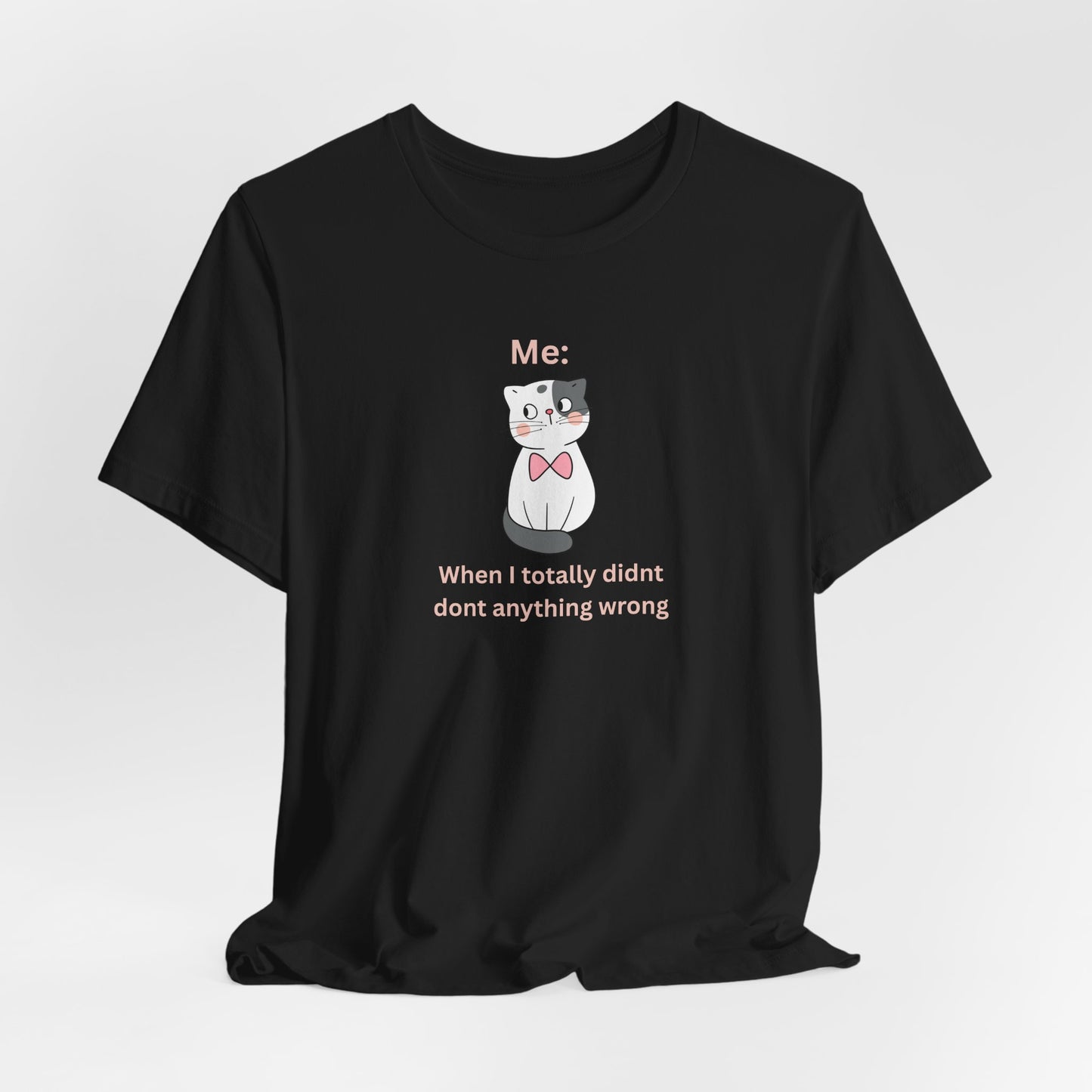Kawaii Cat Tee — "When I Didn’t Do Anything Wrong" Cute Graphic T-Shirt