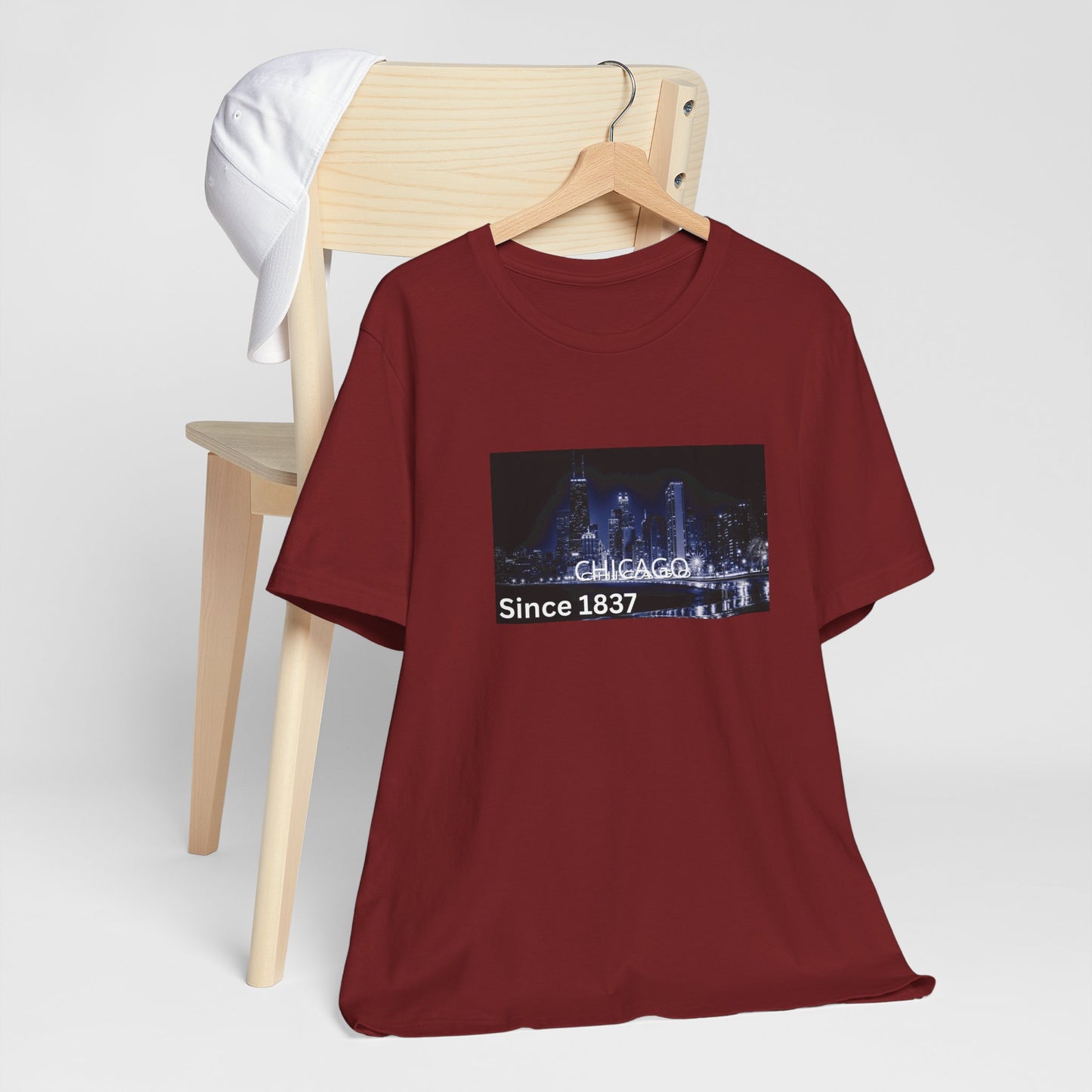 Chicago Skyline T-Shirt — "CHICAGO Since 1837" Nightscape Tee