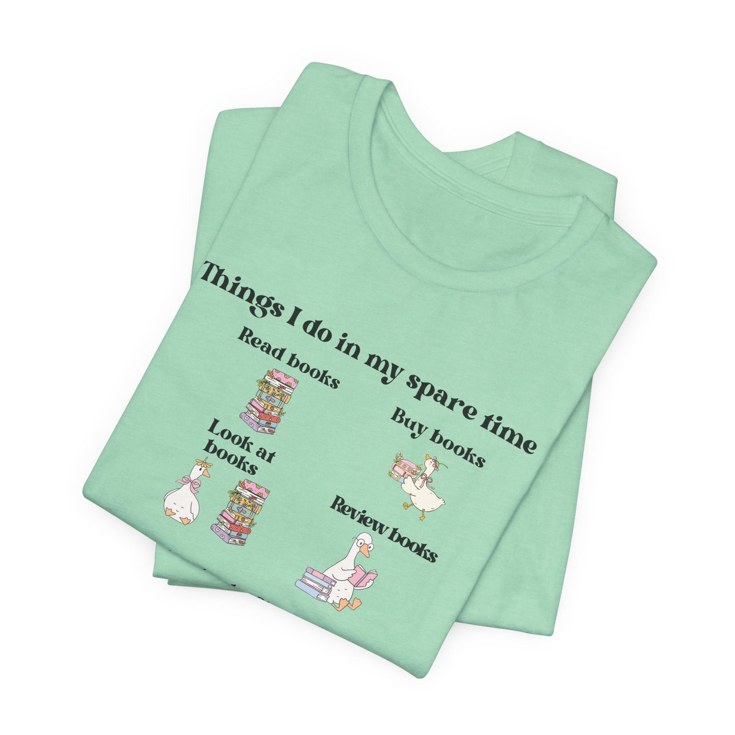 Book Lover T‑Shirt — "Things I Do in My Spare Time" Illustrated Reading Checklist