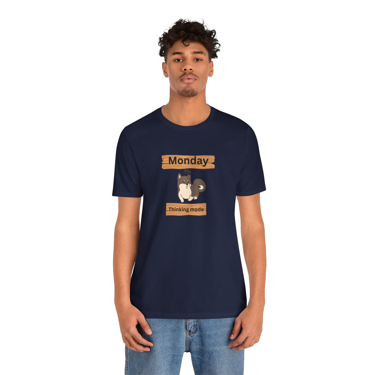 Monday Thinking Mode T-Shirt — Cute Shiba Inu Graphic Tee