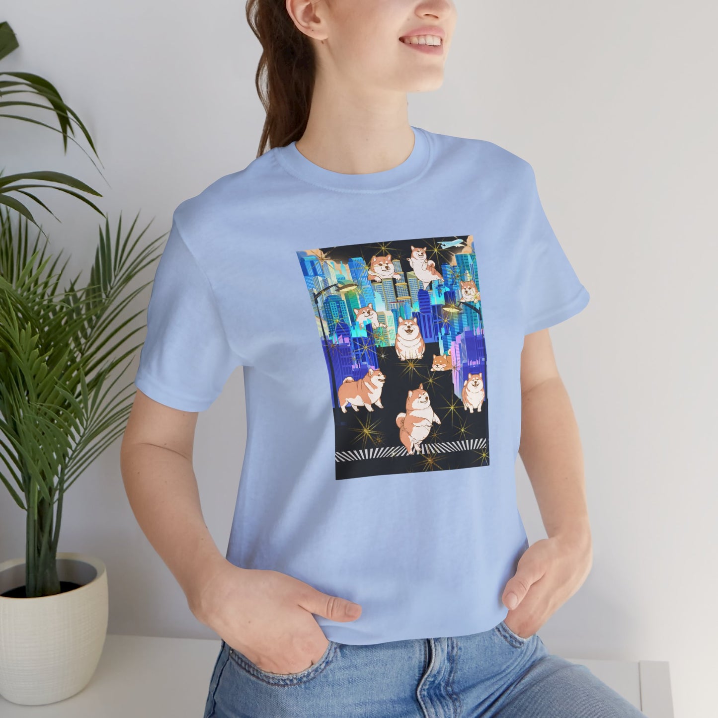 Shiba Inu Cityscape T‑Shirt — One‑of‑a‑Kind Cute Shiba Tee