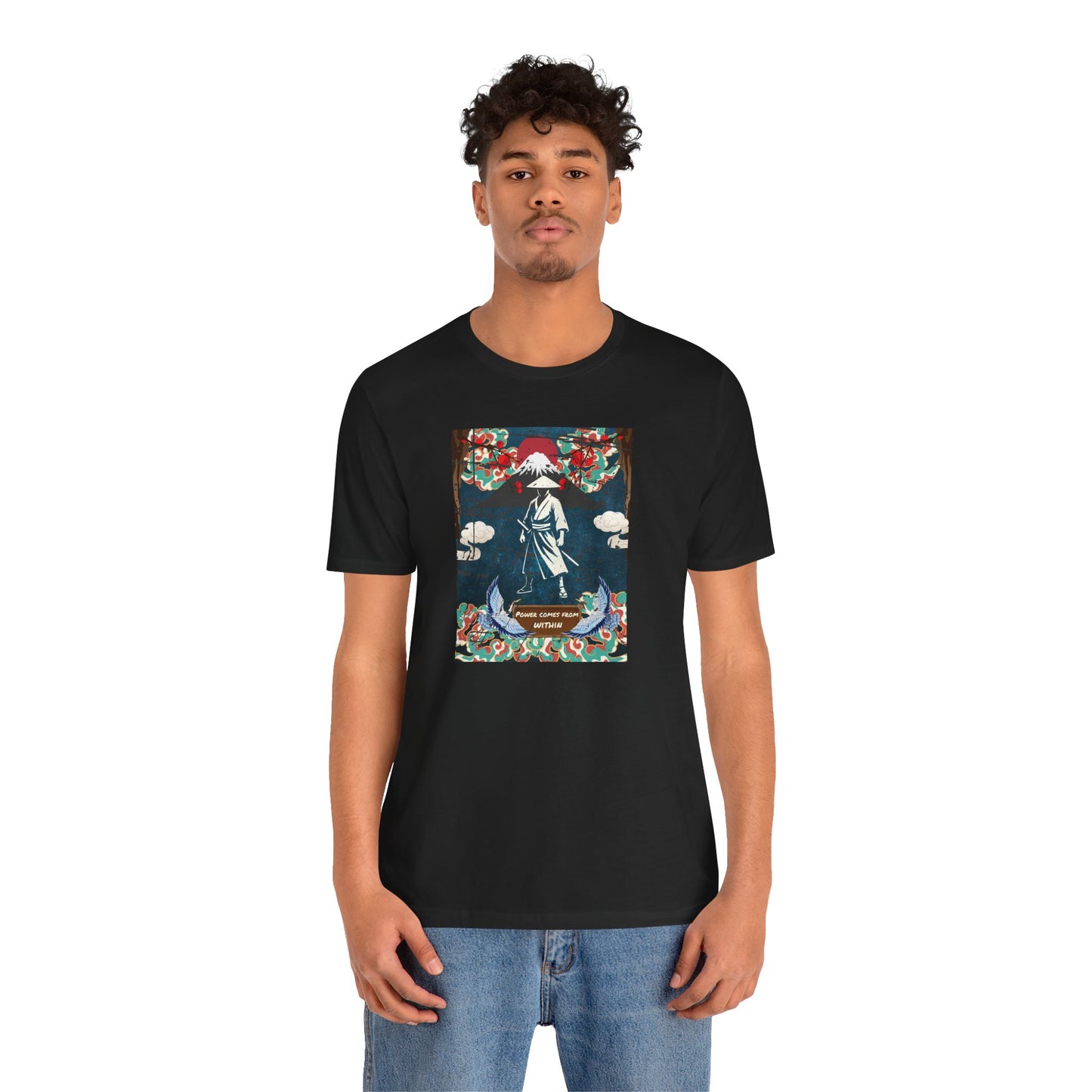 Samurai Sunset Graphic Tee — Vintage Japanese Warrior Illustration T-Shirt