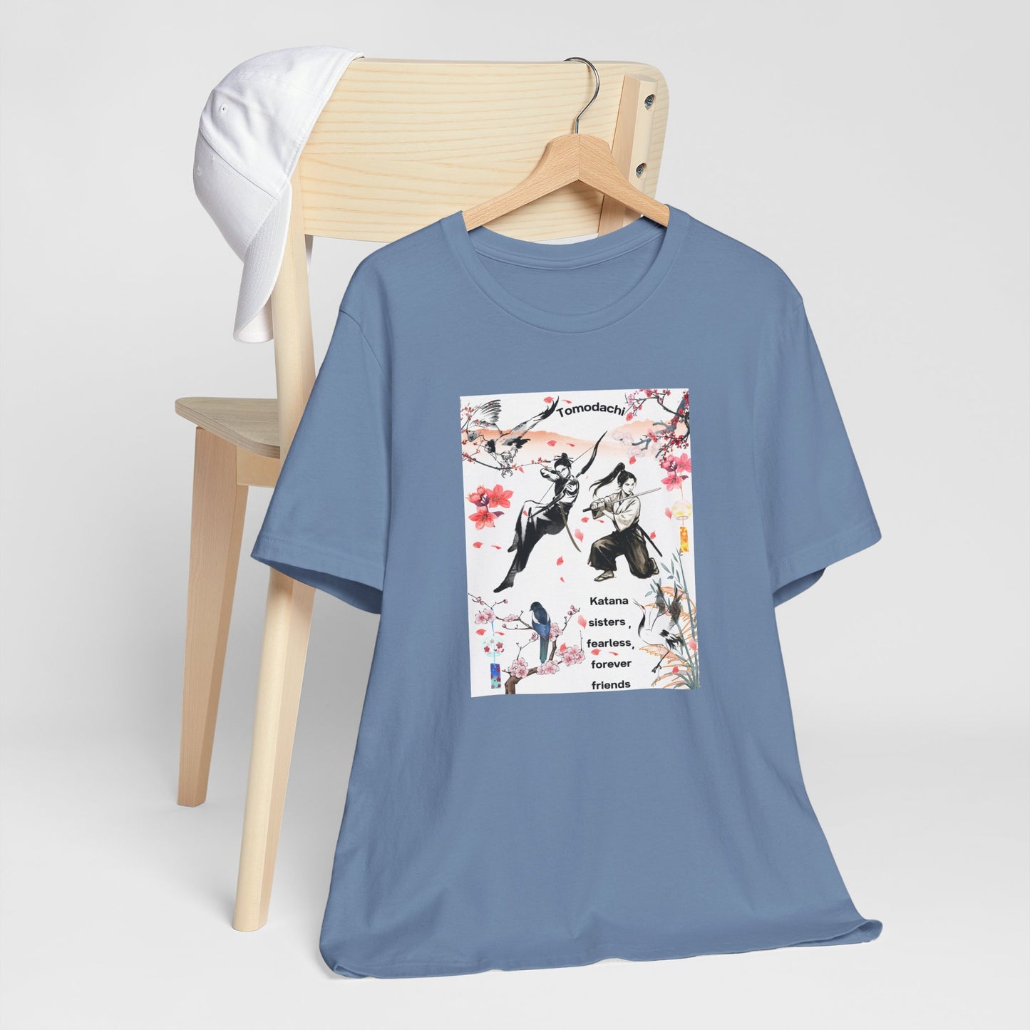 Samurai Cherry Blossom Tee — Katana Warriors Floral Graphic Shirt